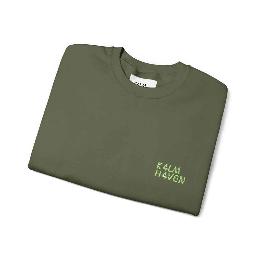 Kalm Haven Green Minimalist Crewneck Sweatshirt