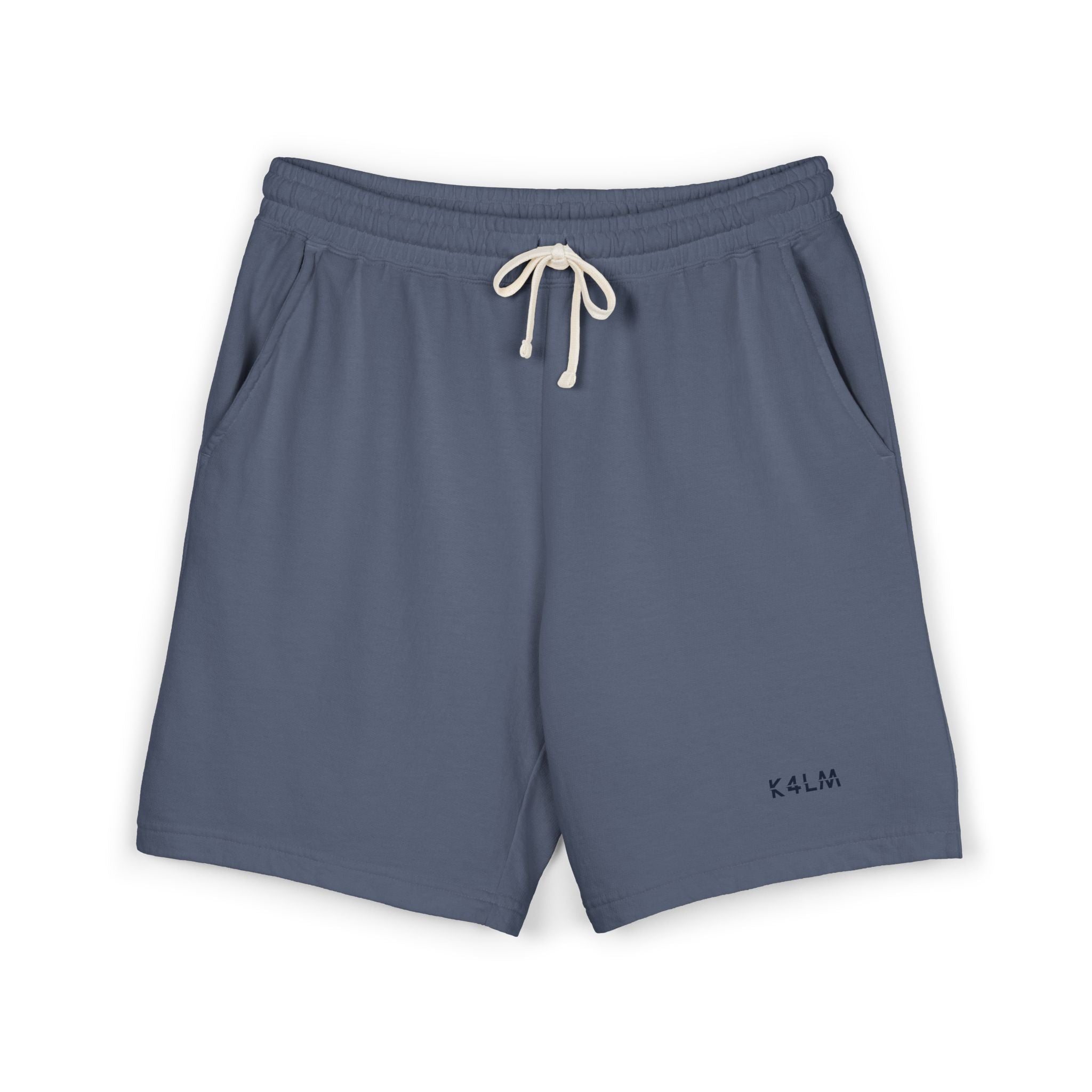 K4LM H4VEN Blue Sweat Shorts — Garment-Dyed Relaxed Lounge Shorts