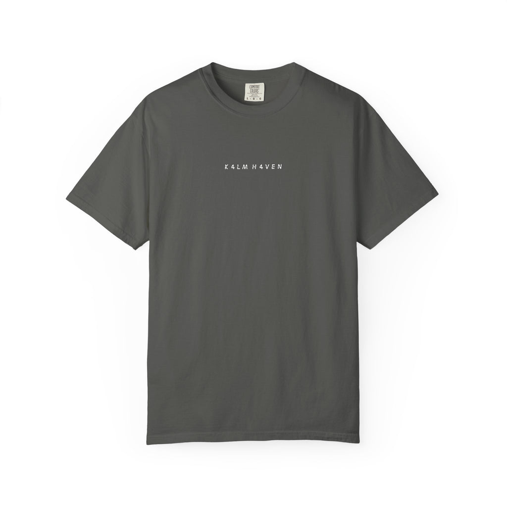 Pepper Gray Designed For Quiet Minds T-Shirt — Small Chest Script