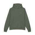 Kalm Haven Green Hoodie — Minimal Chest Graphic Casual Pullover