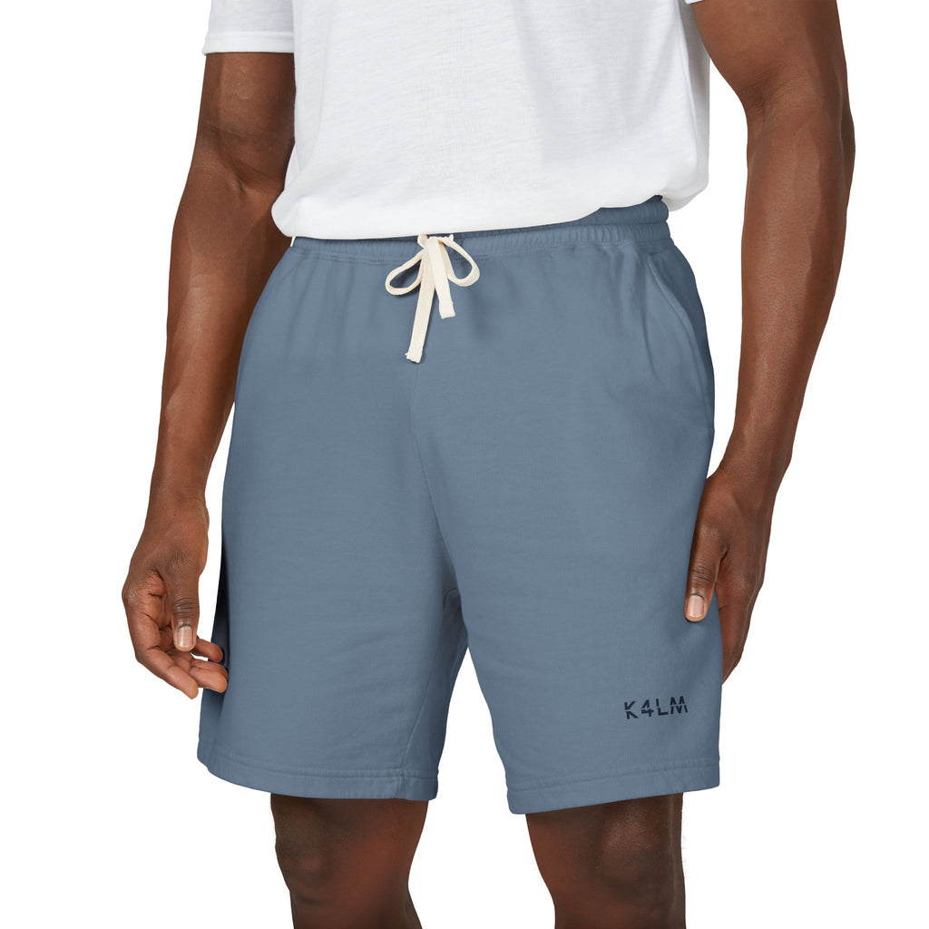 K4LM H4VEN Blue Sweat Shorts — Garment-Dyed Relaxed Lounge Shorts