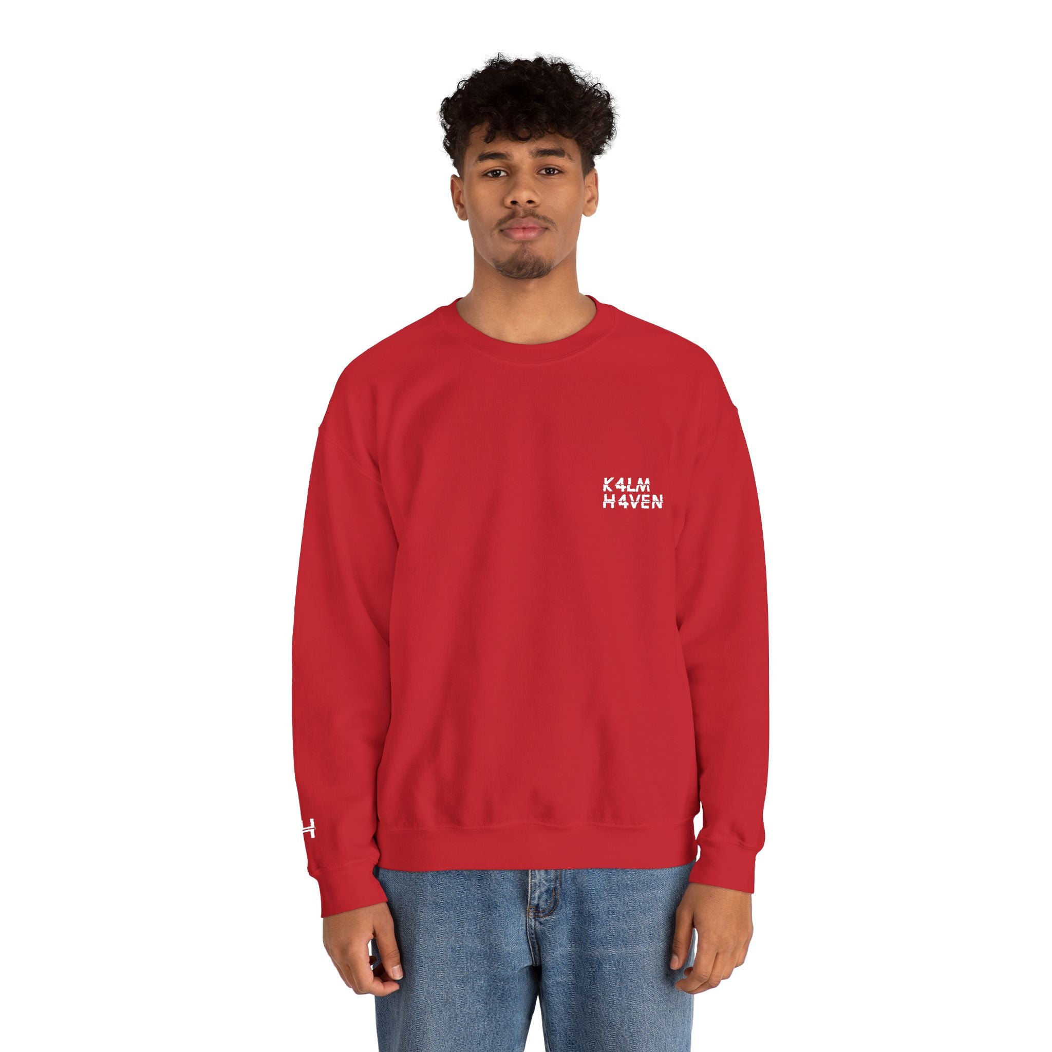 Kalm Haven Red Minimalist Crewneck Sweatshirt