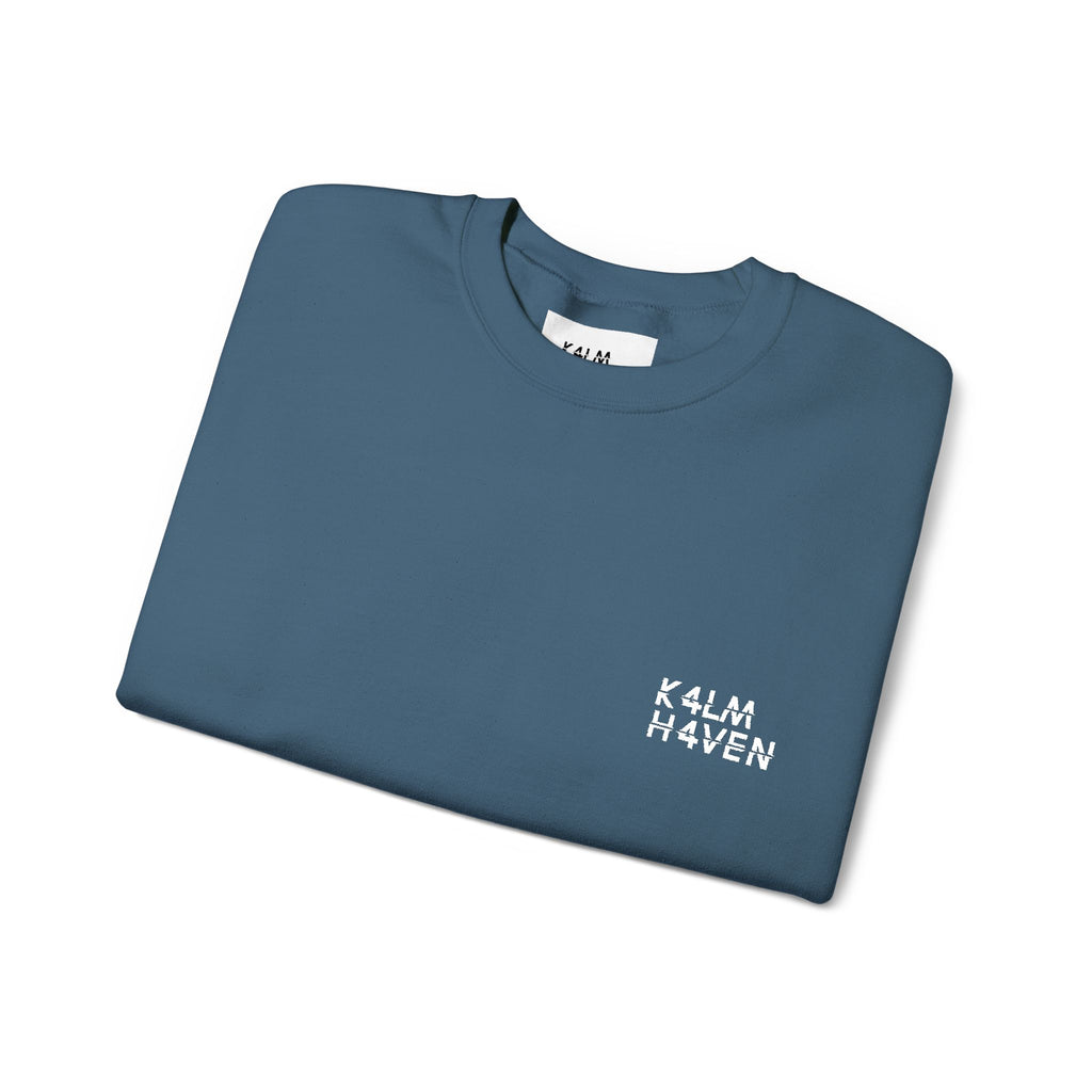 Kalm Haven Indigo Minimalist Crewneck Sweatshirt