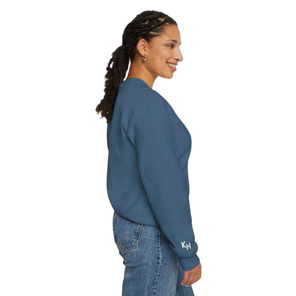 Kalm Haven Indigo Minimalist Crewneck Sweatshirt