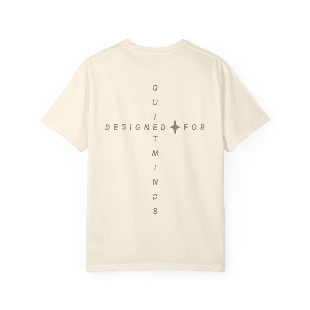 Ivory Designed For Quiet Minds T-Shirt — Small Chest Script