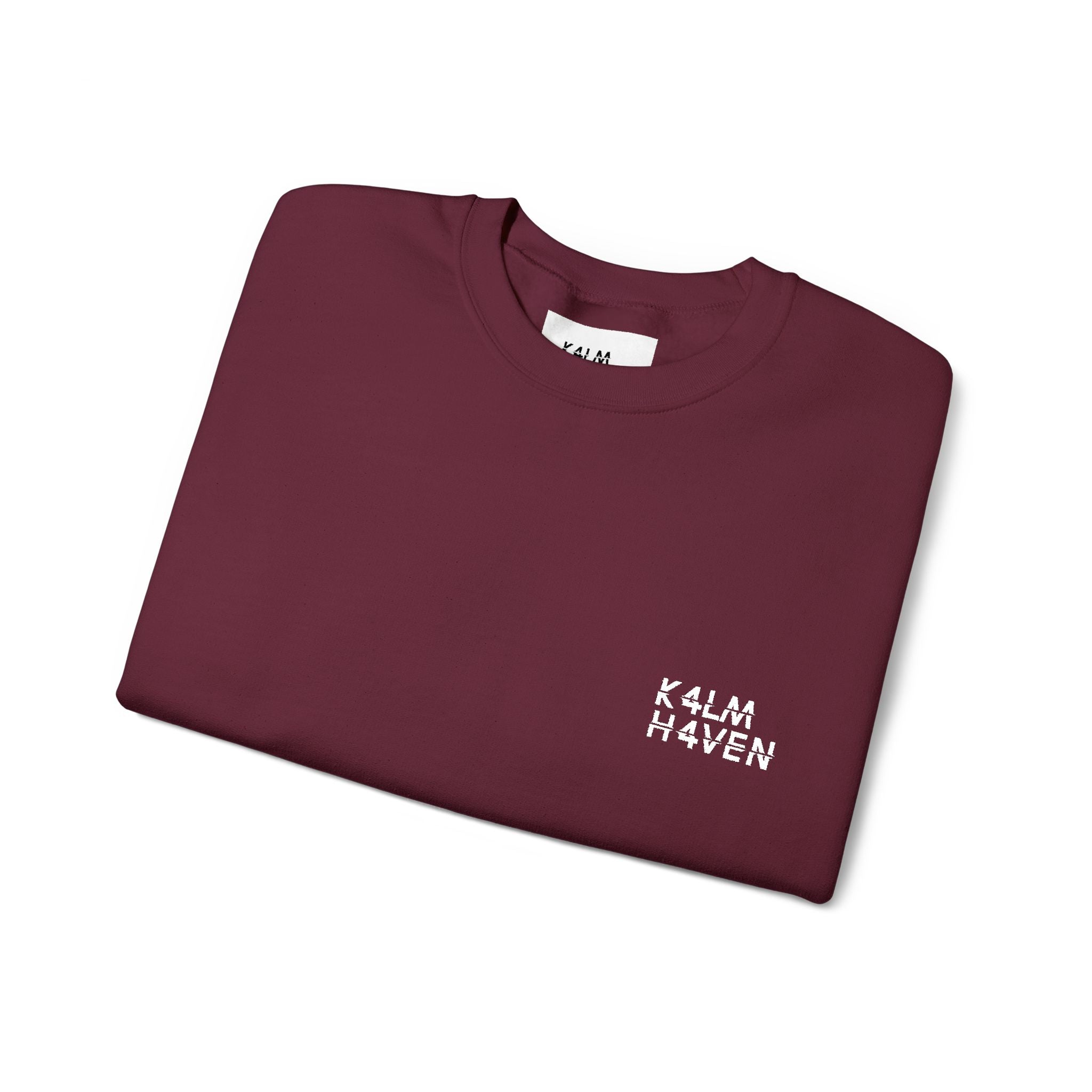 Kalm Haven Maroon Minimalist Crewneck Sweatshirt