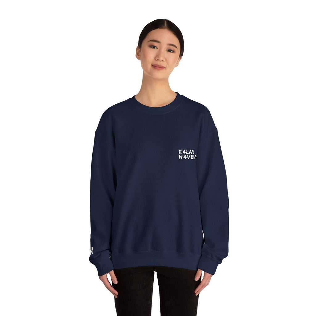 Kalm Haven Navy Blue Minimalist Crewneck Sweatshirt