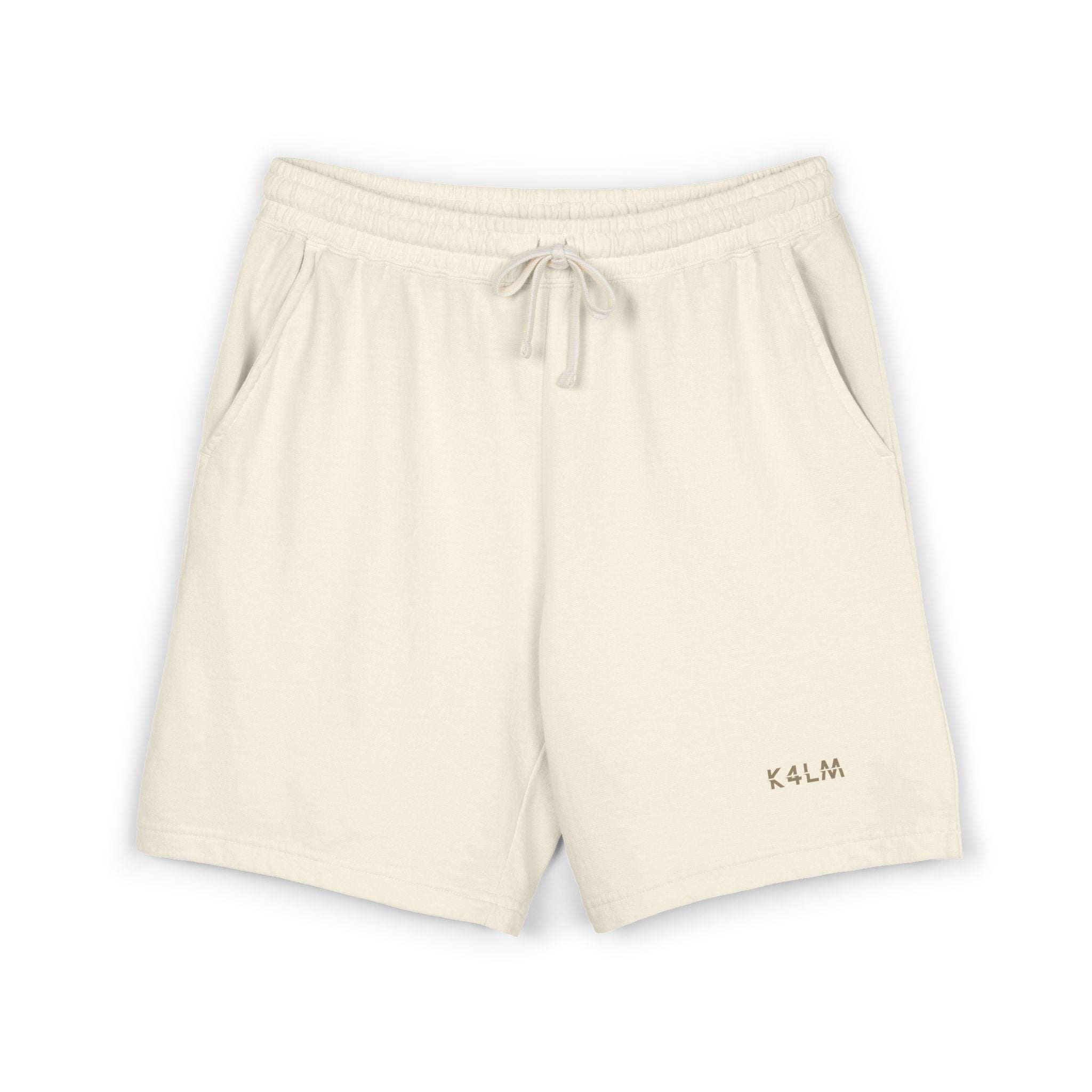 K4LM H4VEN Ivory Sweat Shorts — Garment-Dyed Relaxed Lounge Shorts