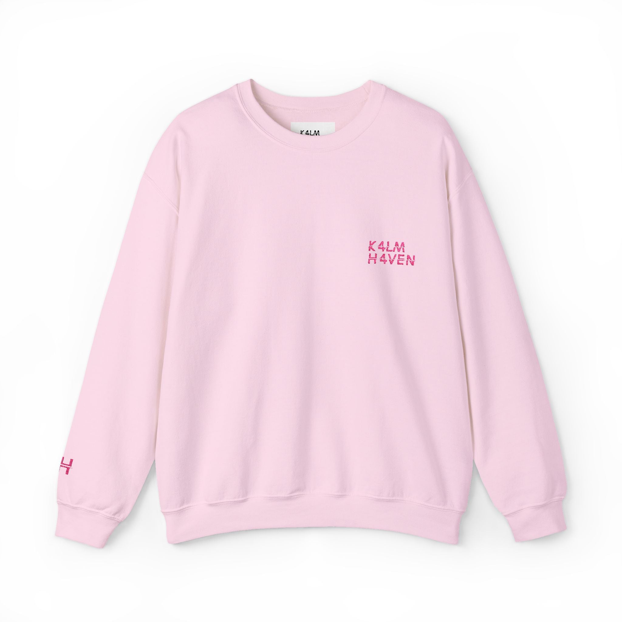 Kalm Haven Pink Minimalist Crewneck Sweatshirt