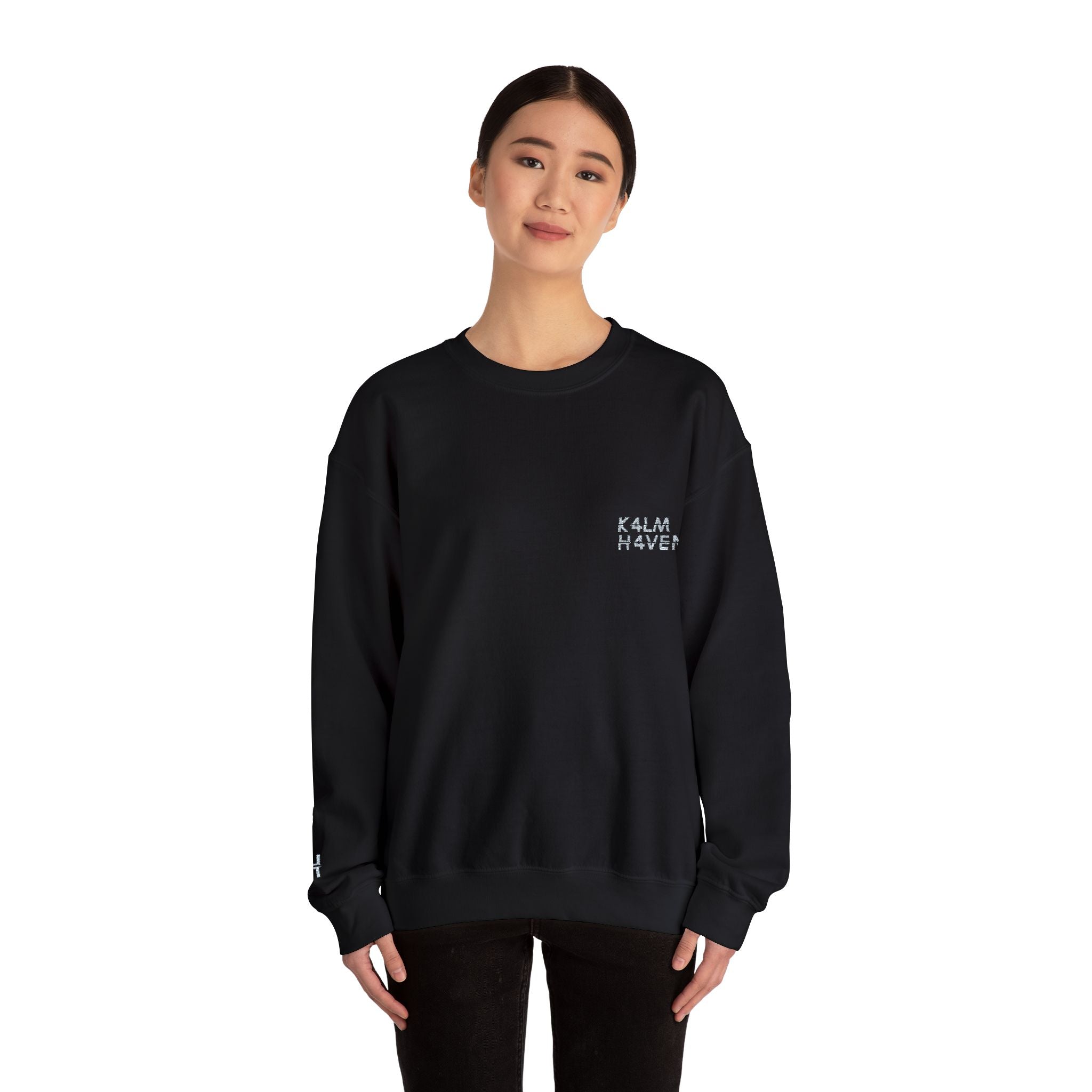 Kalm Haven Black Minimalist Crewneck Sweatshirt