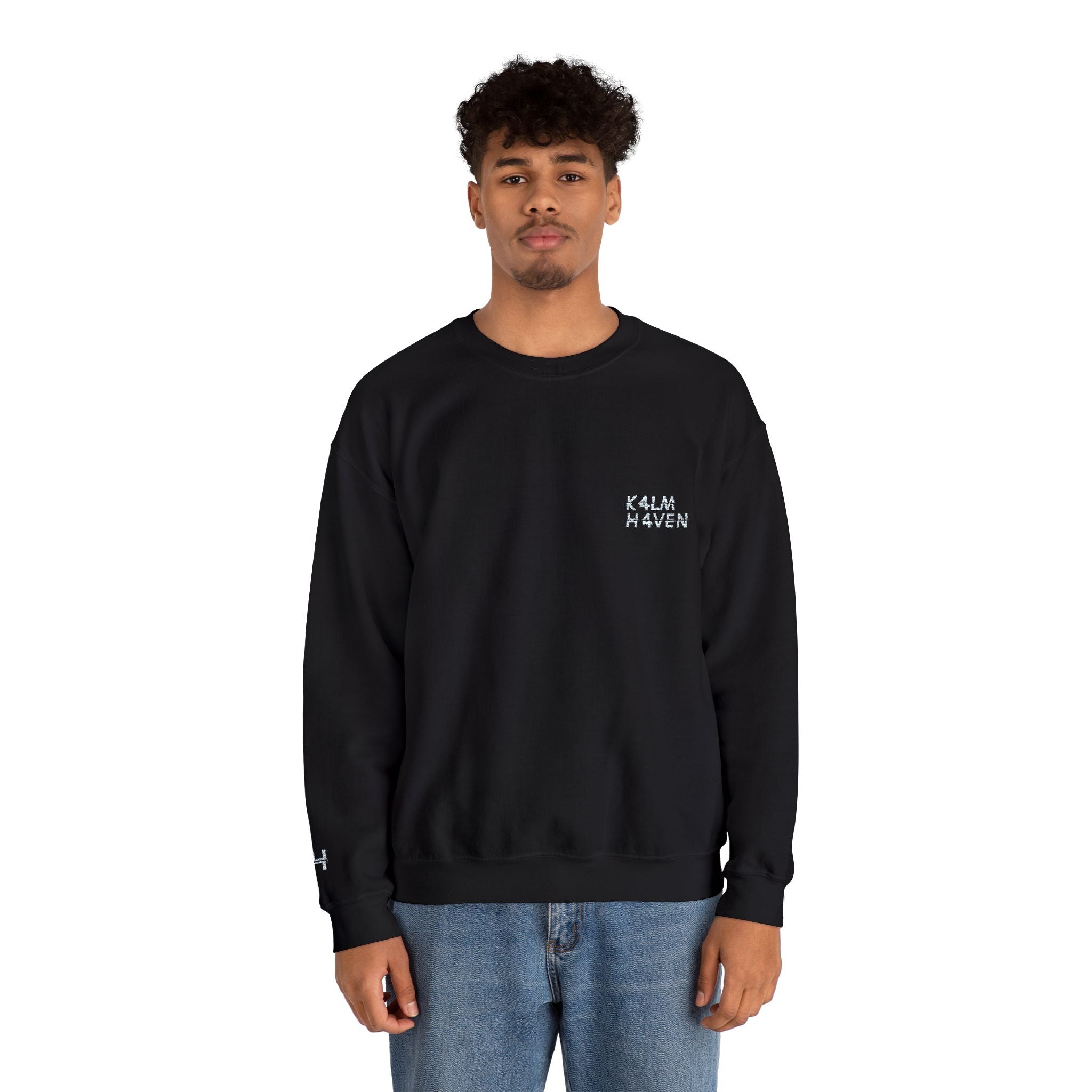 Kalm Haven Black Minimalist Crewneck Sweatshirt