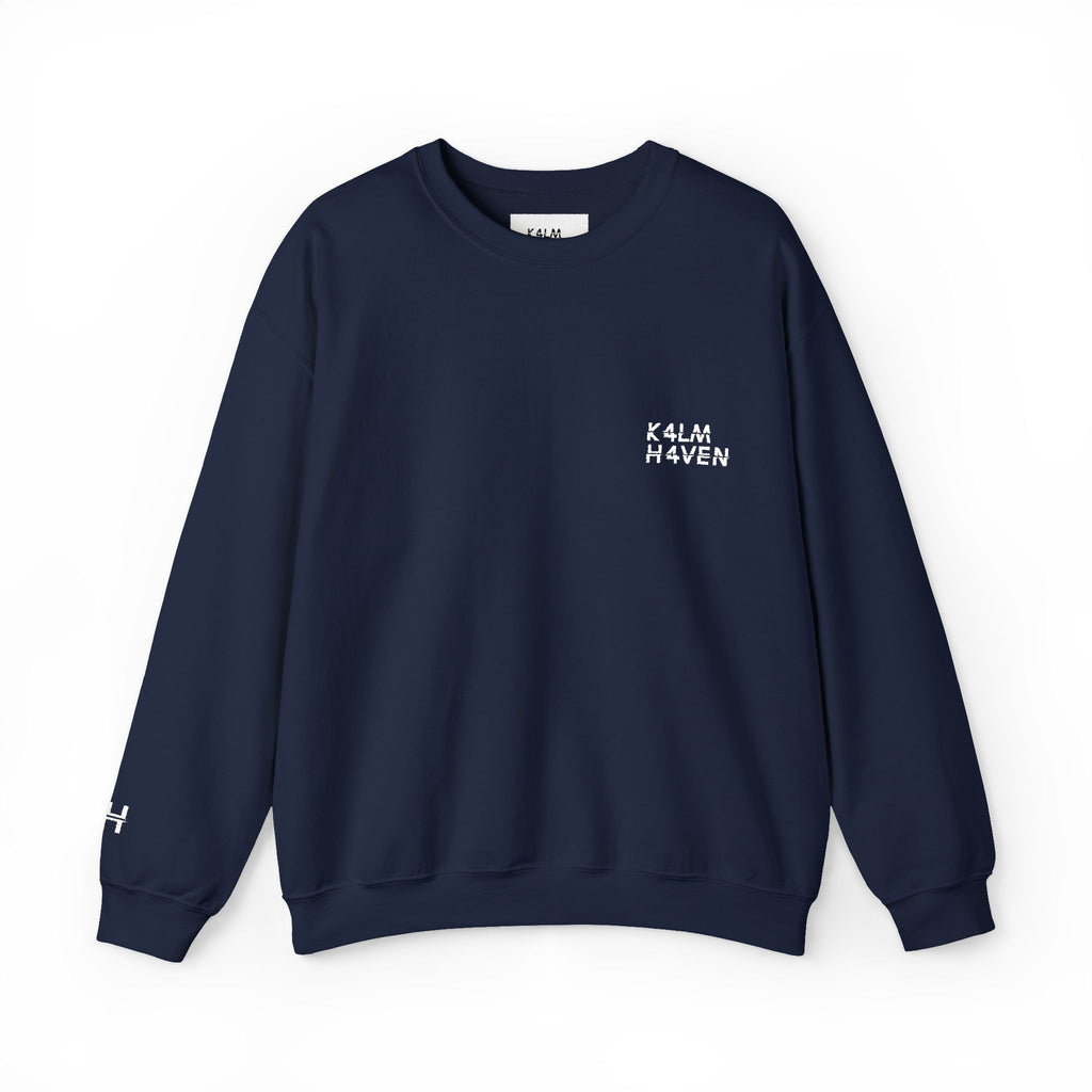 Kalm Haven Navy Blue Minimalist Crewneck Sweatshirt
