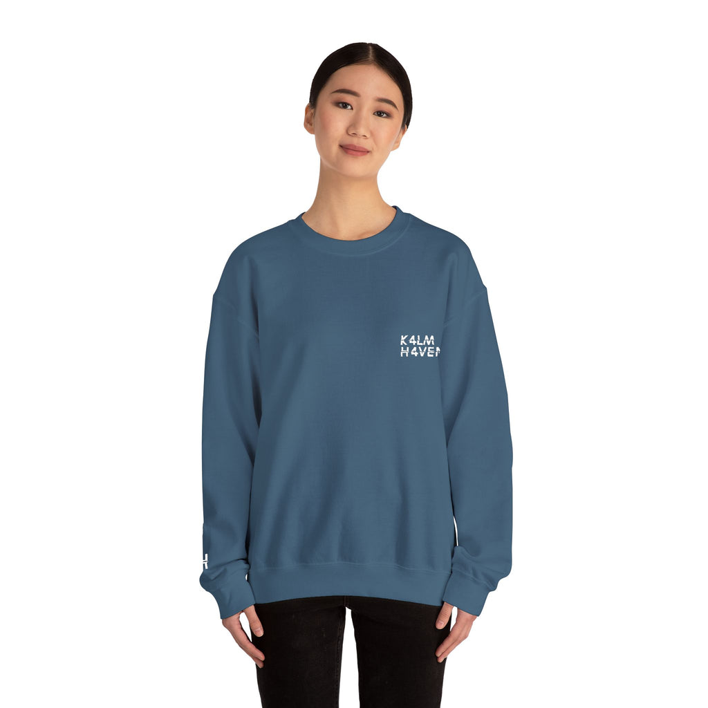 Kalm Haven Indigo Minimalist Crewneck Sweatshirt