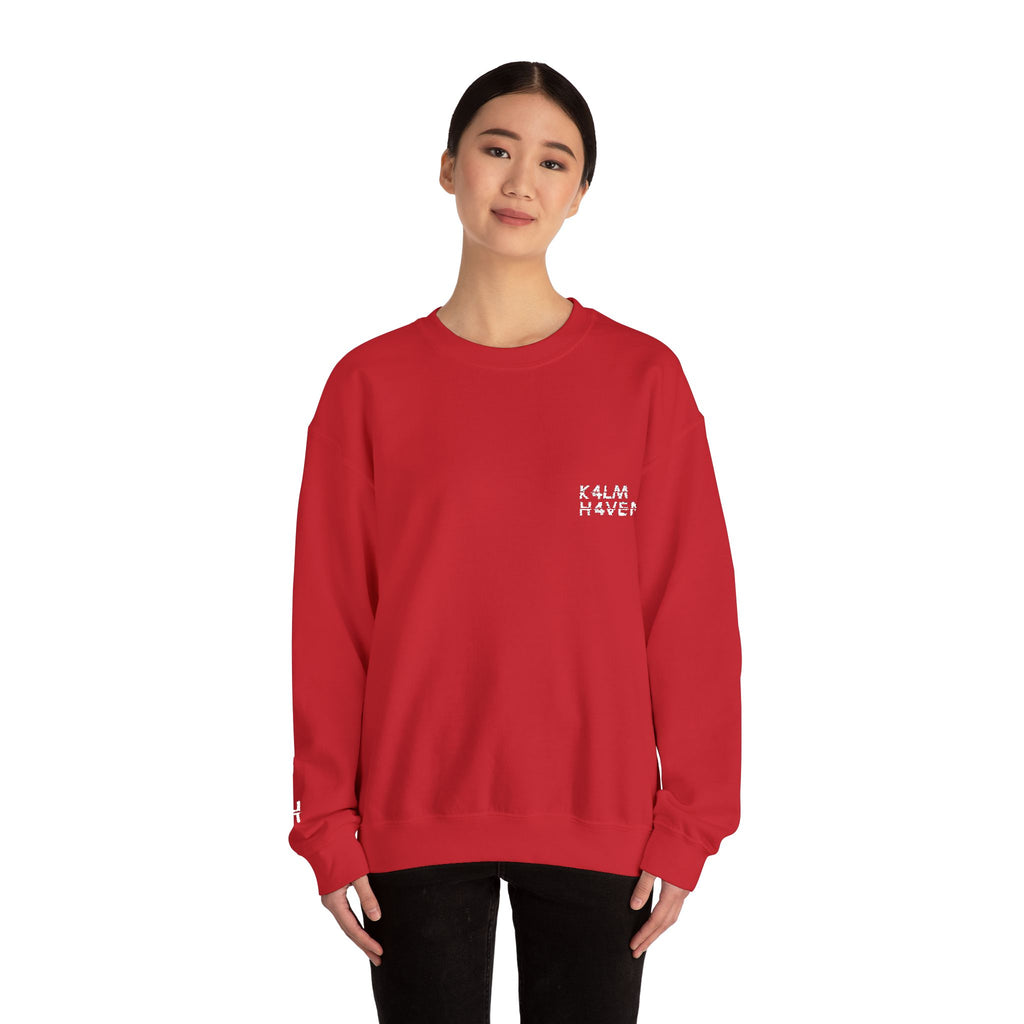 Kalm Haven Red Minimalist Crewneck Sweatshirt