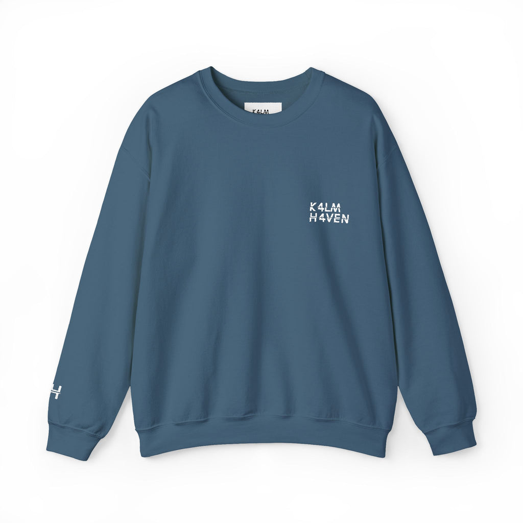 Kalm Haven Indigo Minimalist Crewneck Sweatshirt
