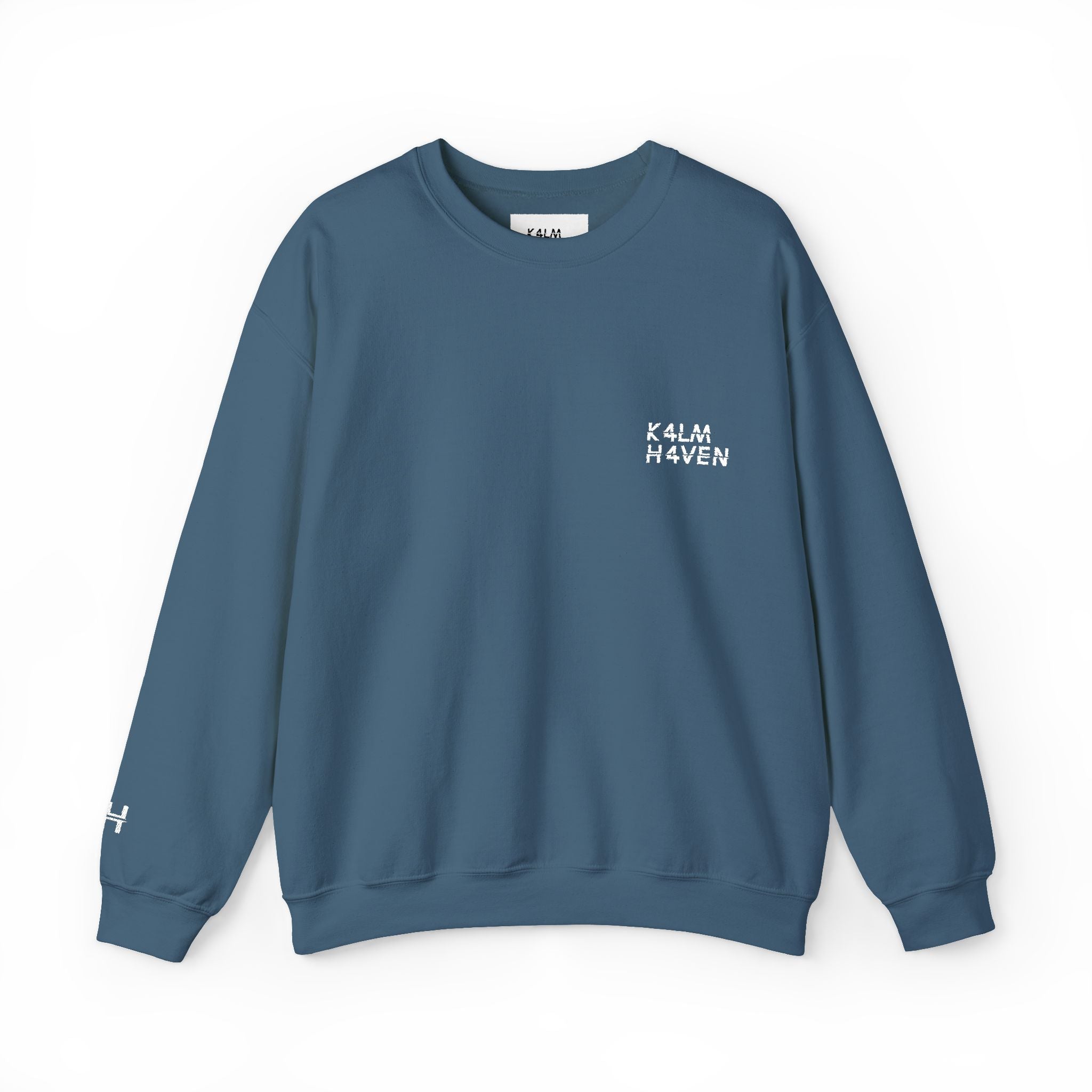 Kalm Haven Indigo Minimalist Crewneck Sweatshirt