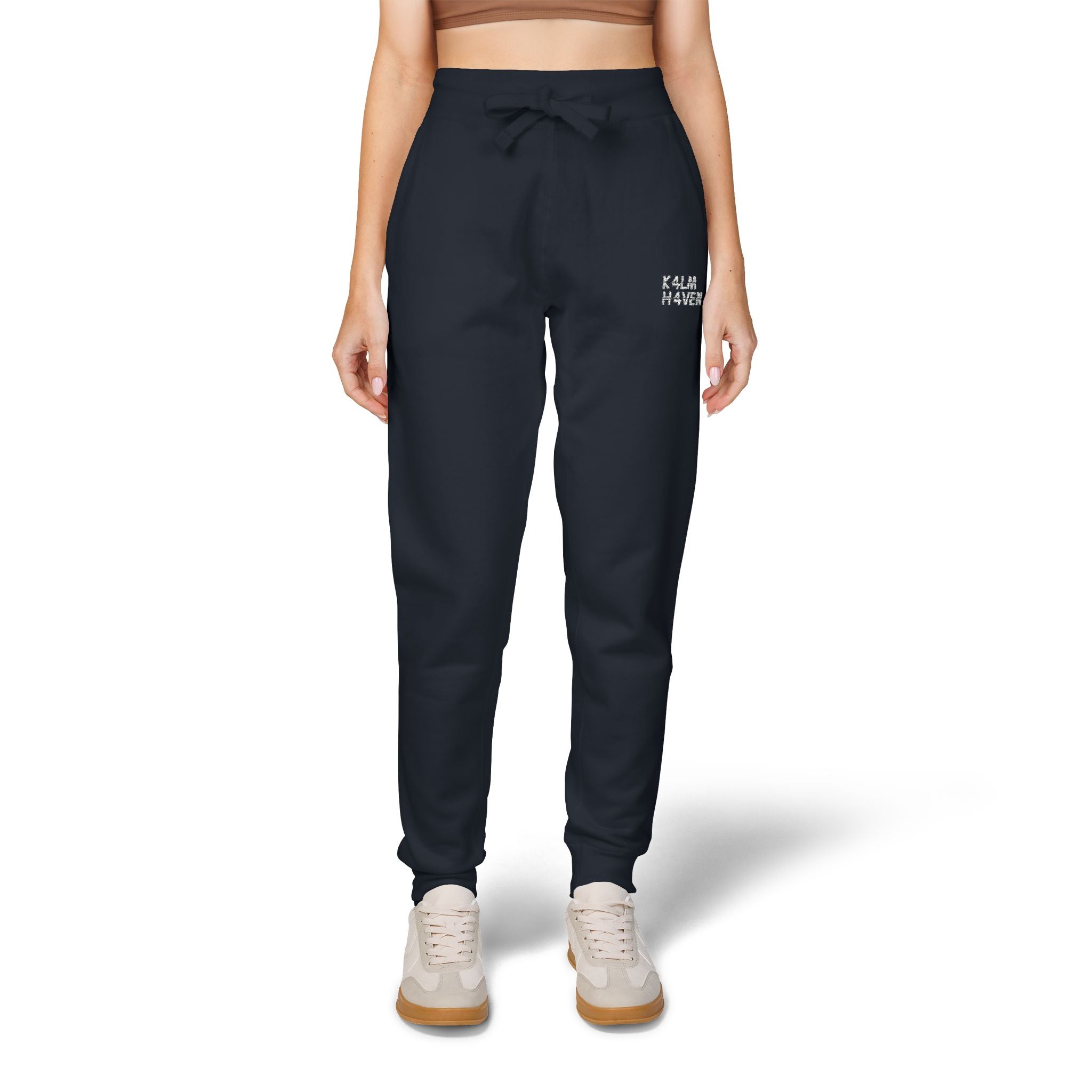 Kalm Haven Fleece Sweatpants — Cozy Casual Navy Blue Sweats
