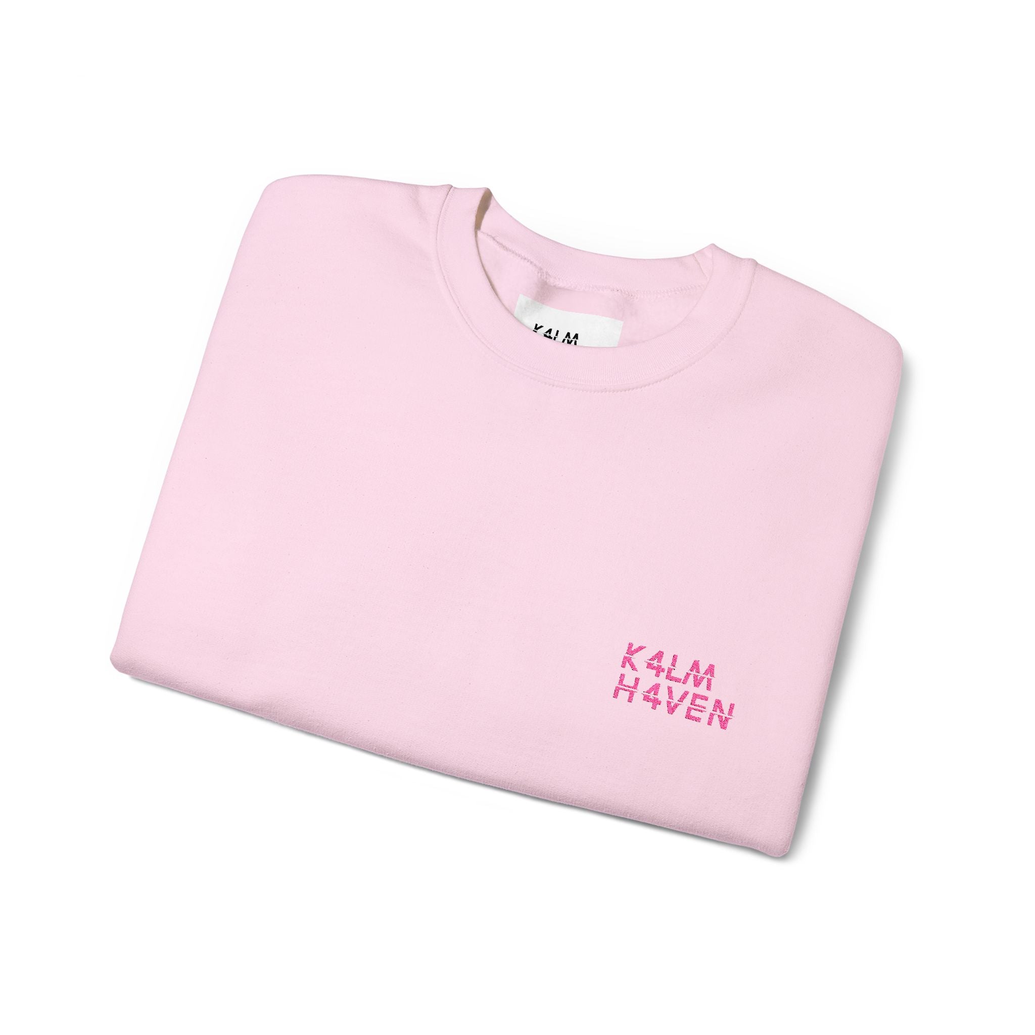 Kalm Haven Pink Minimalist Crewneck Sweatshirt