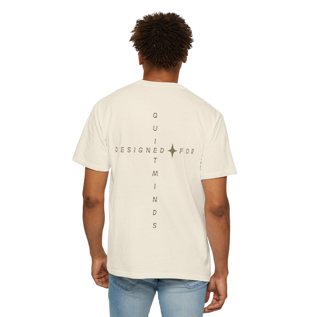 Ivory Designed For Quiet Minds T-Shirt — Small Chest Script