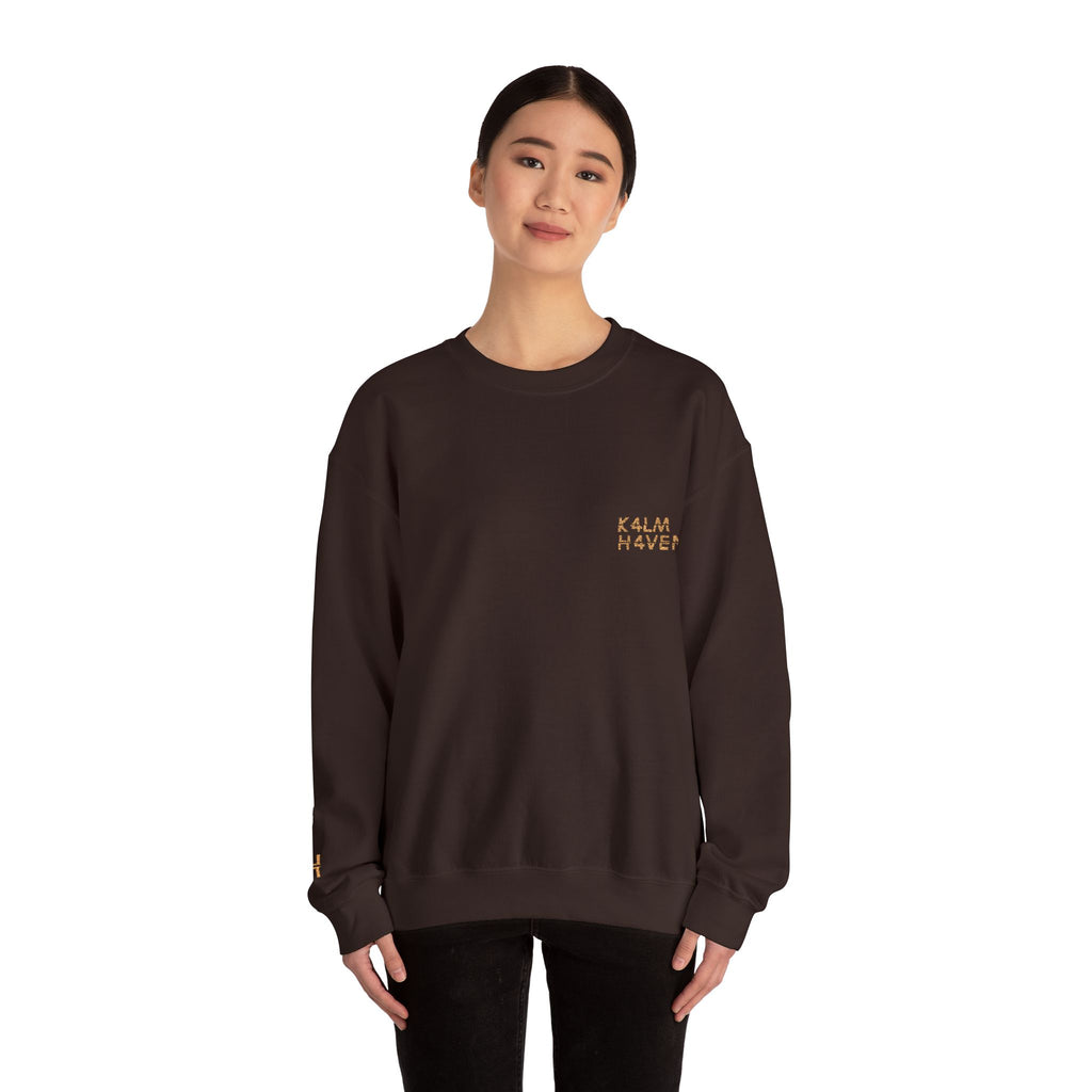Kalm Haven Minimalist Brown Crewneck Sweatshirt