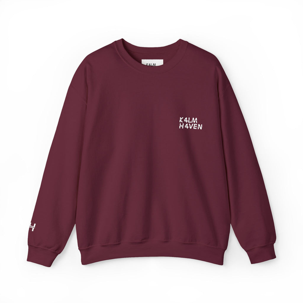 Kalm Haven Maroon Minimalist Crewneck Sweatshirt