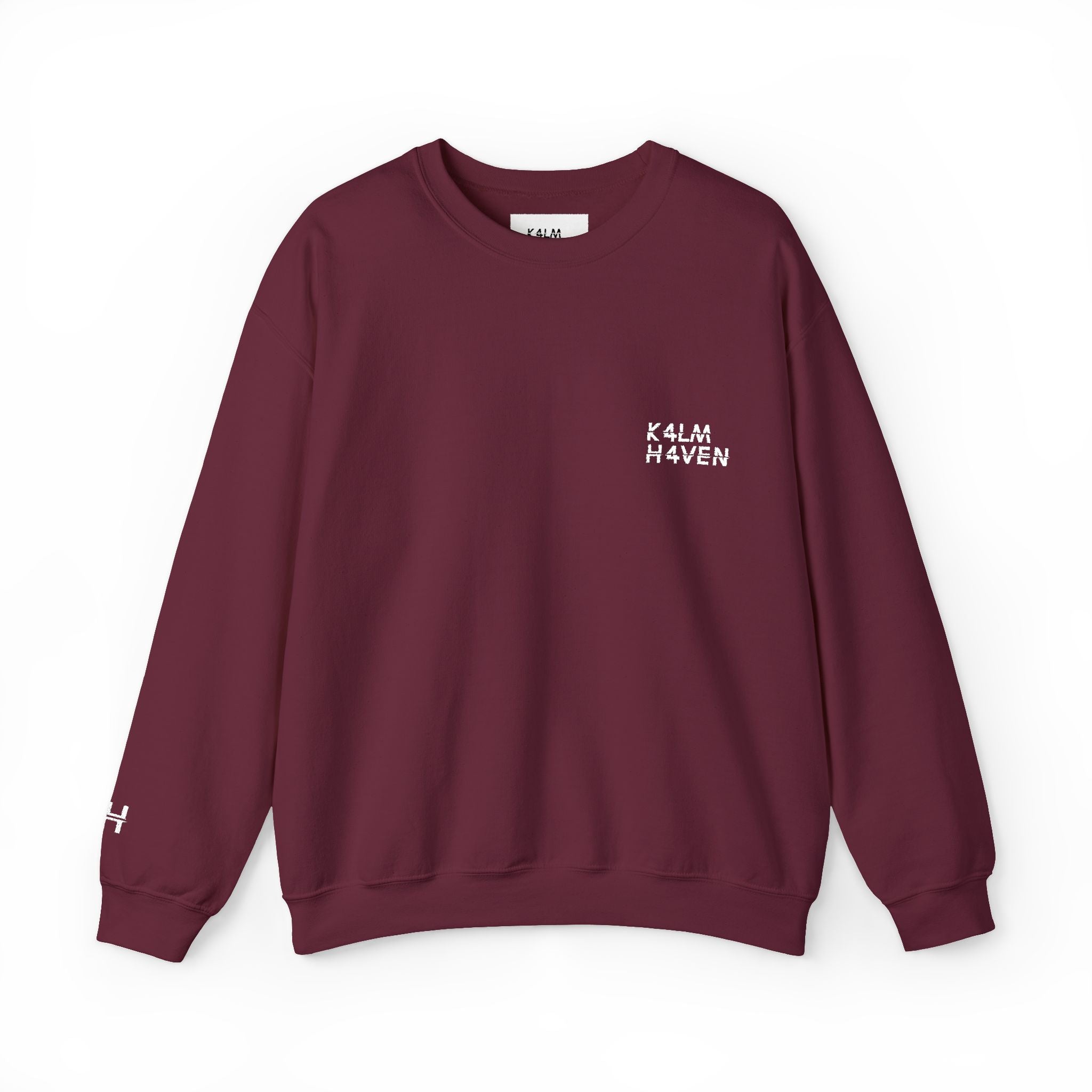 Kalm Haven Maroon Minimalist Crewneck Sweatshirt