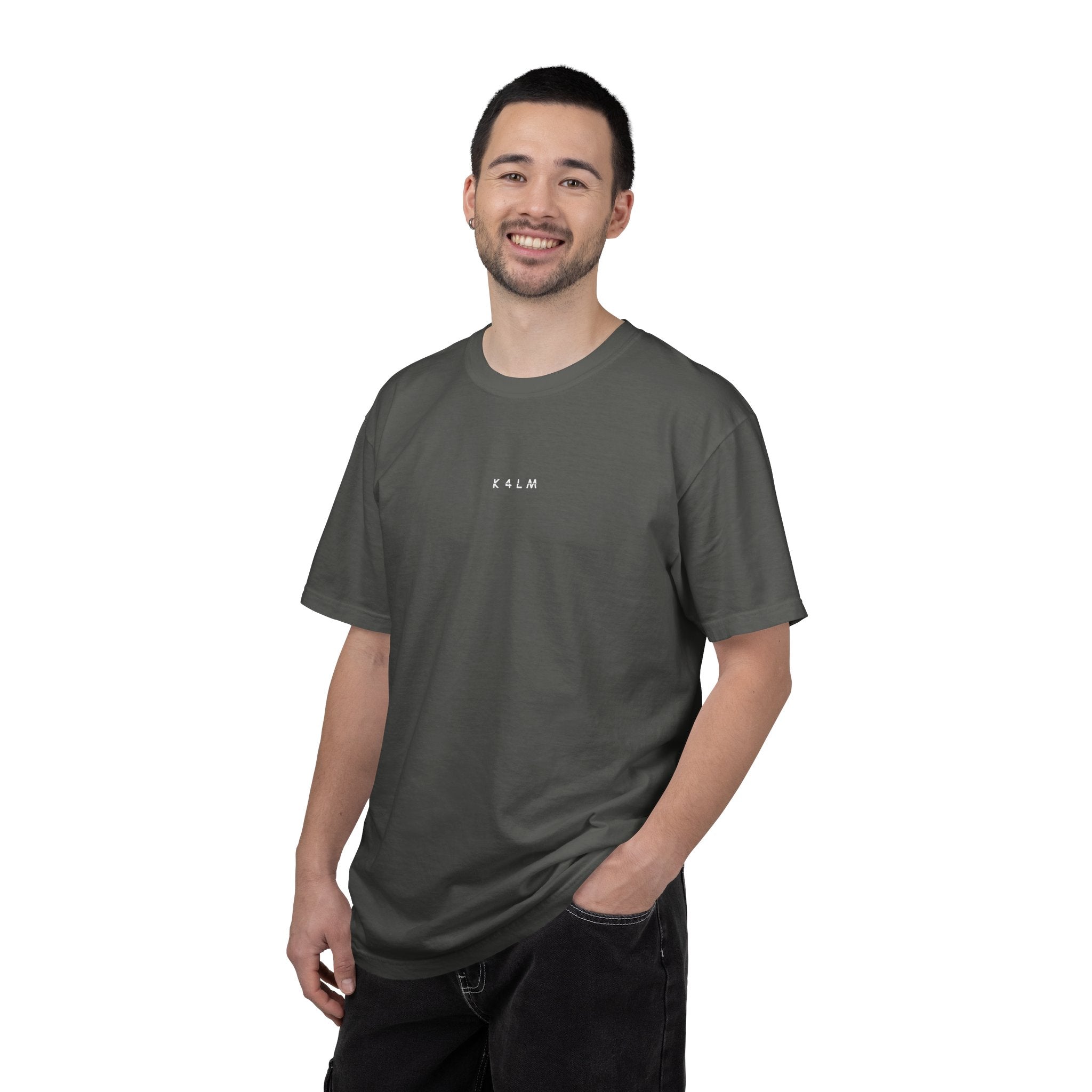 Pepper Gray Designed For Quiet Minds T-Shirt — Small Chest Script