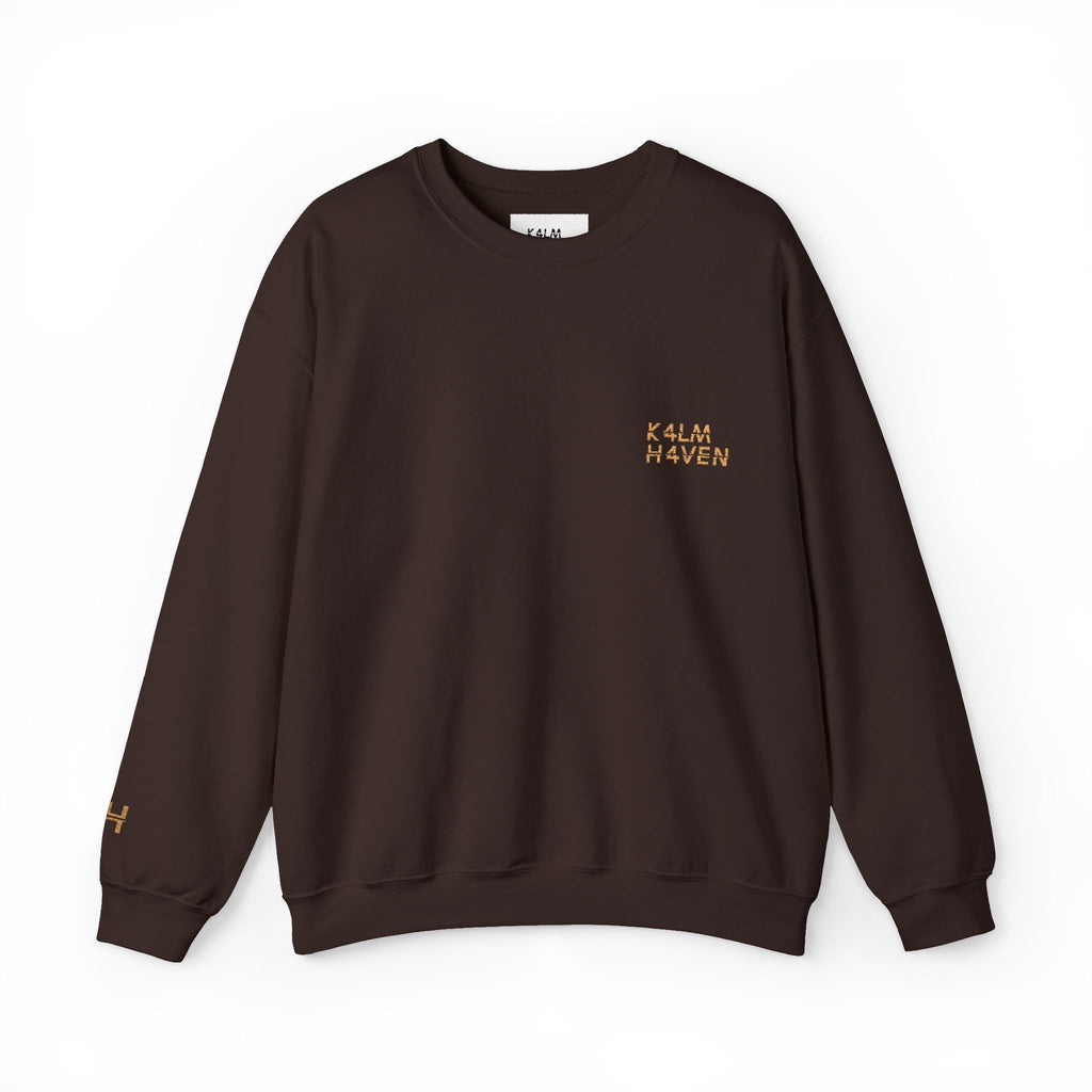 Kalm Haven Minimalist Brown Crewneck Sweatshirt