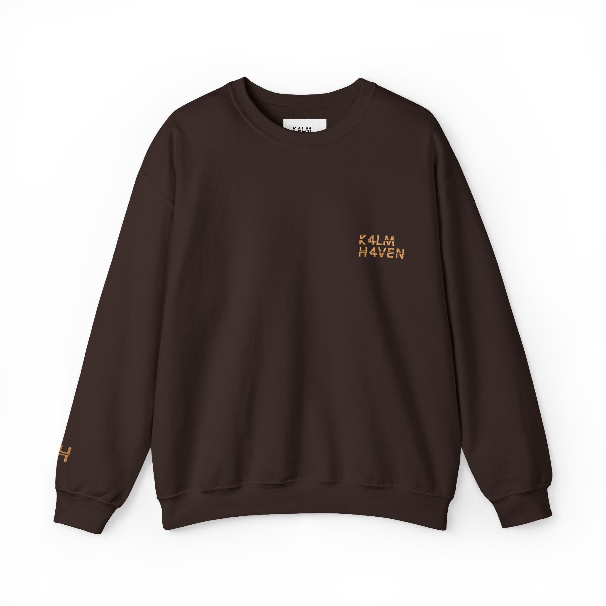 Kalm Haven Minimalist Brown Crewneck Sweatshirt