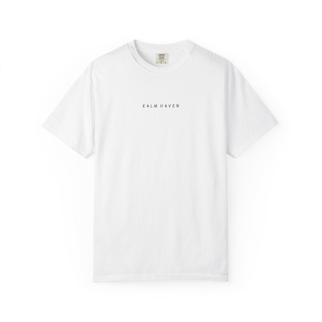 White K4LM H4VEN T-Shirt — Small Chest Script