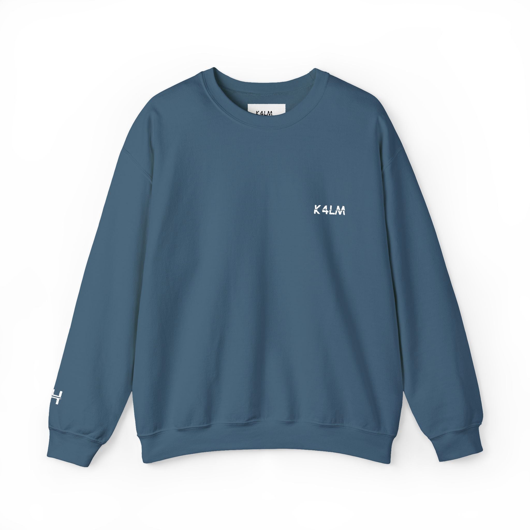 Kalm Haven Indigo Minimalist Crewneck Sweatshirt