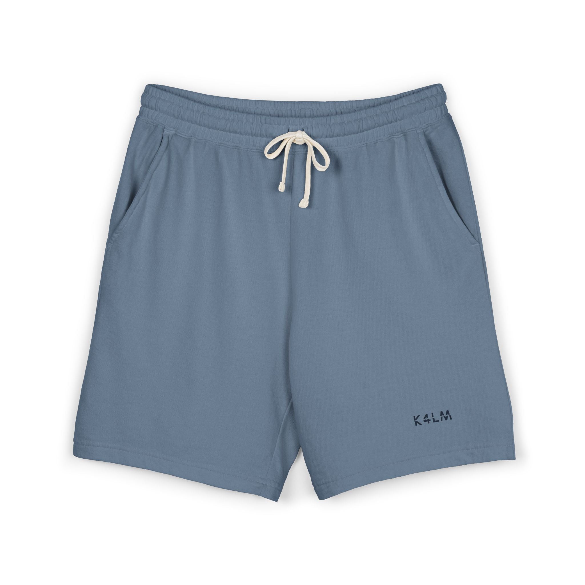 K4LM H4VEN Blue Sweat Shorts — Garment-Dyed Relaxed Lounge Shorts