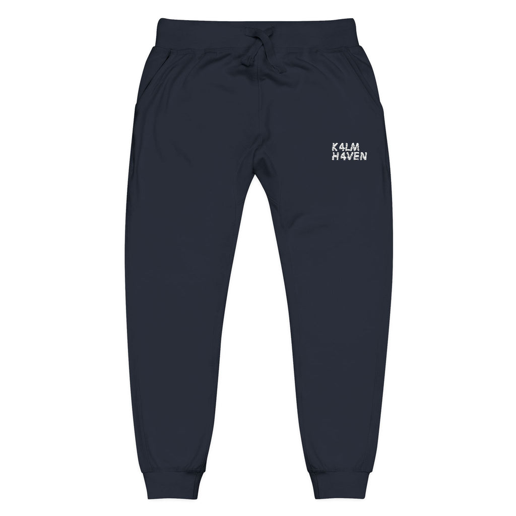 Kalm Haven Fleece Sweatpants — Cozy Casual Navy Blue Sweats