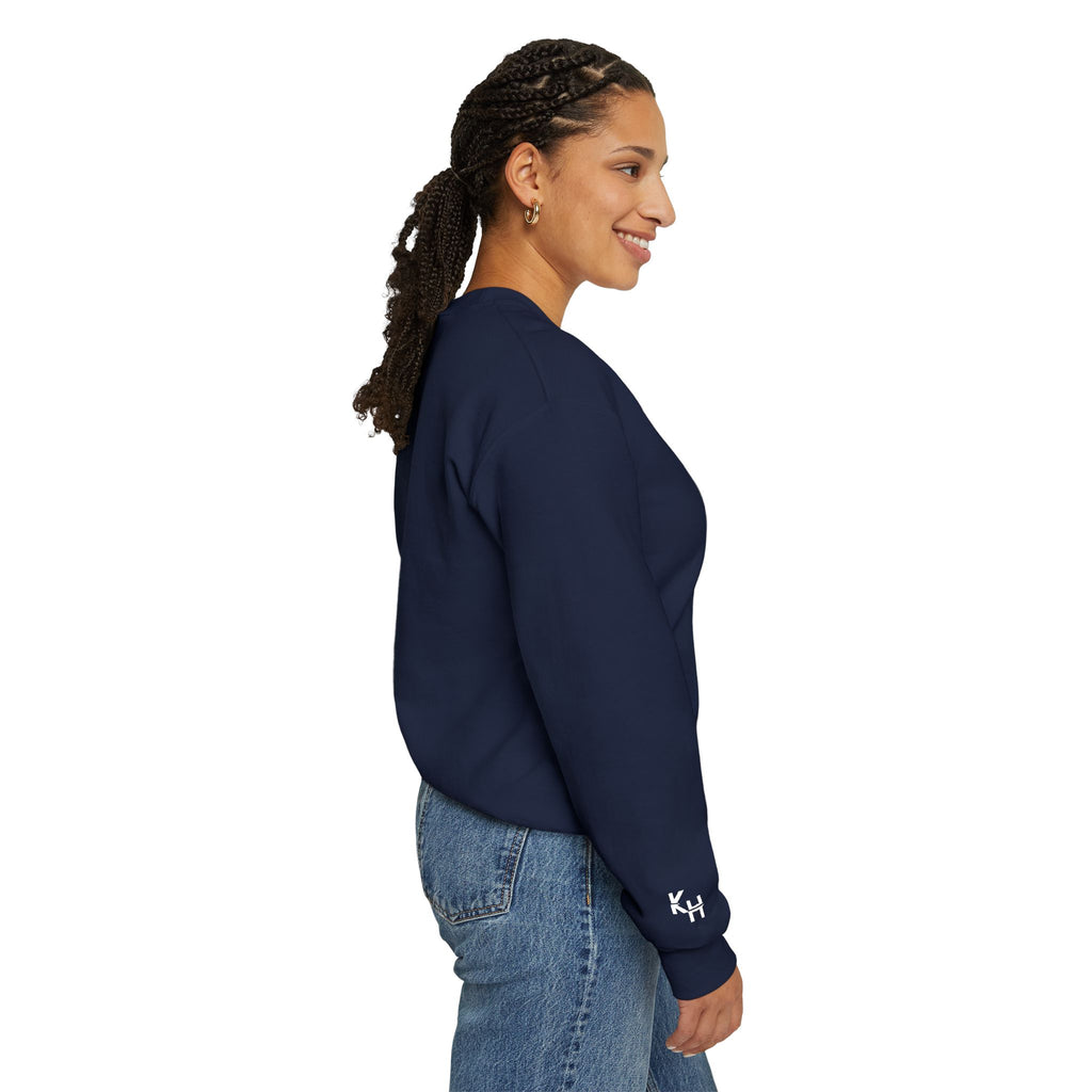 Kalm Haven Navy Blue Minimalist Crewneck Sweatshirt