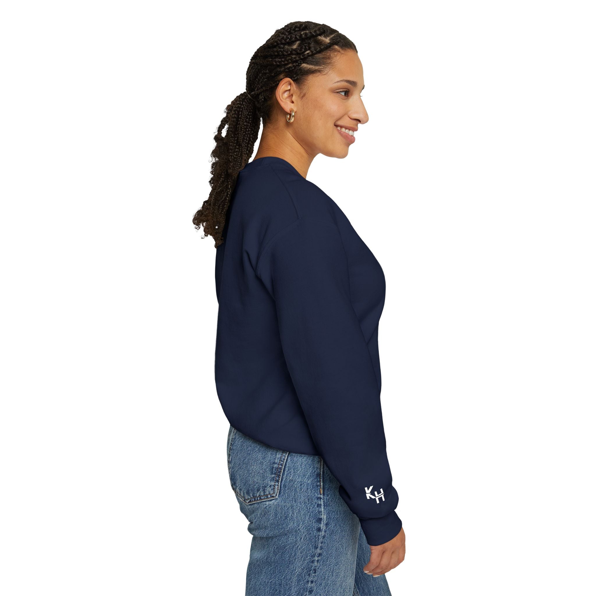 Kalm Haven Navy Blue Minimalist Crewneck Sweatshirt