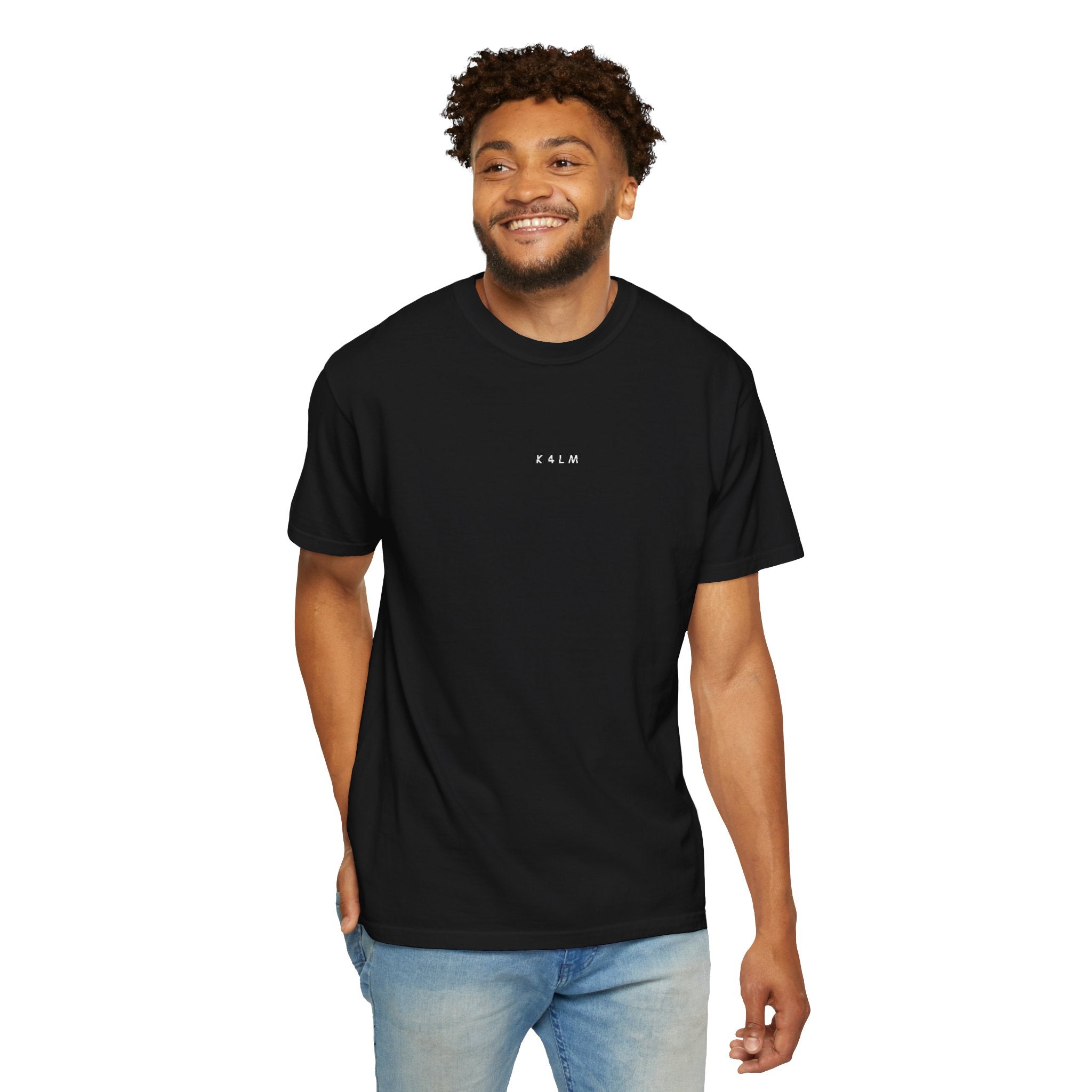 Black K4LM H4VEN T-Shirt — Small Chest Script
