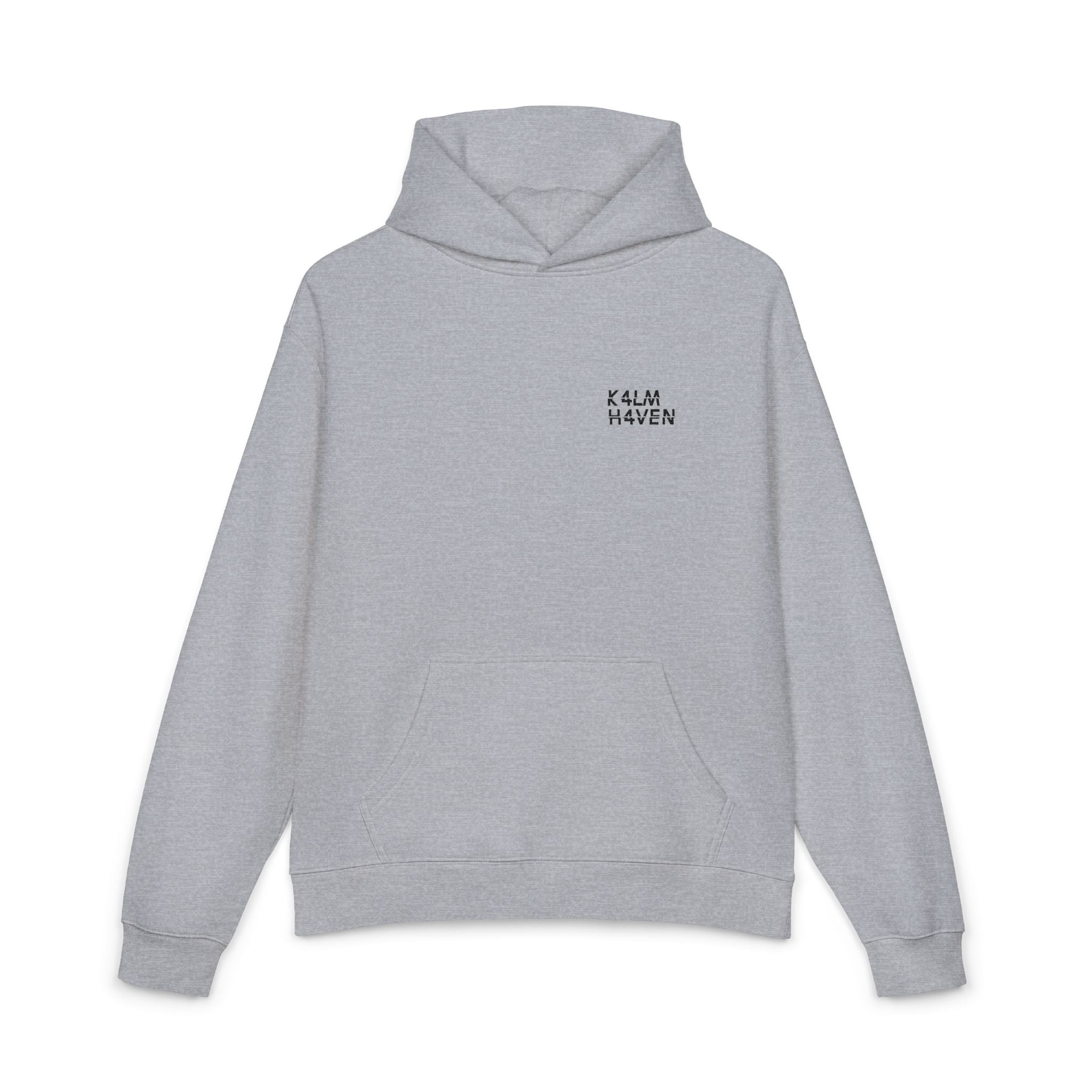 Grey Kalm Haven Hoodie — Minimalist Pullover