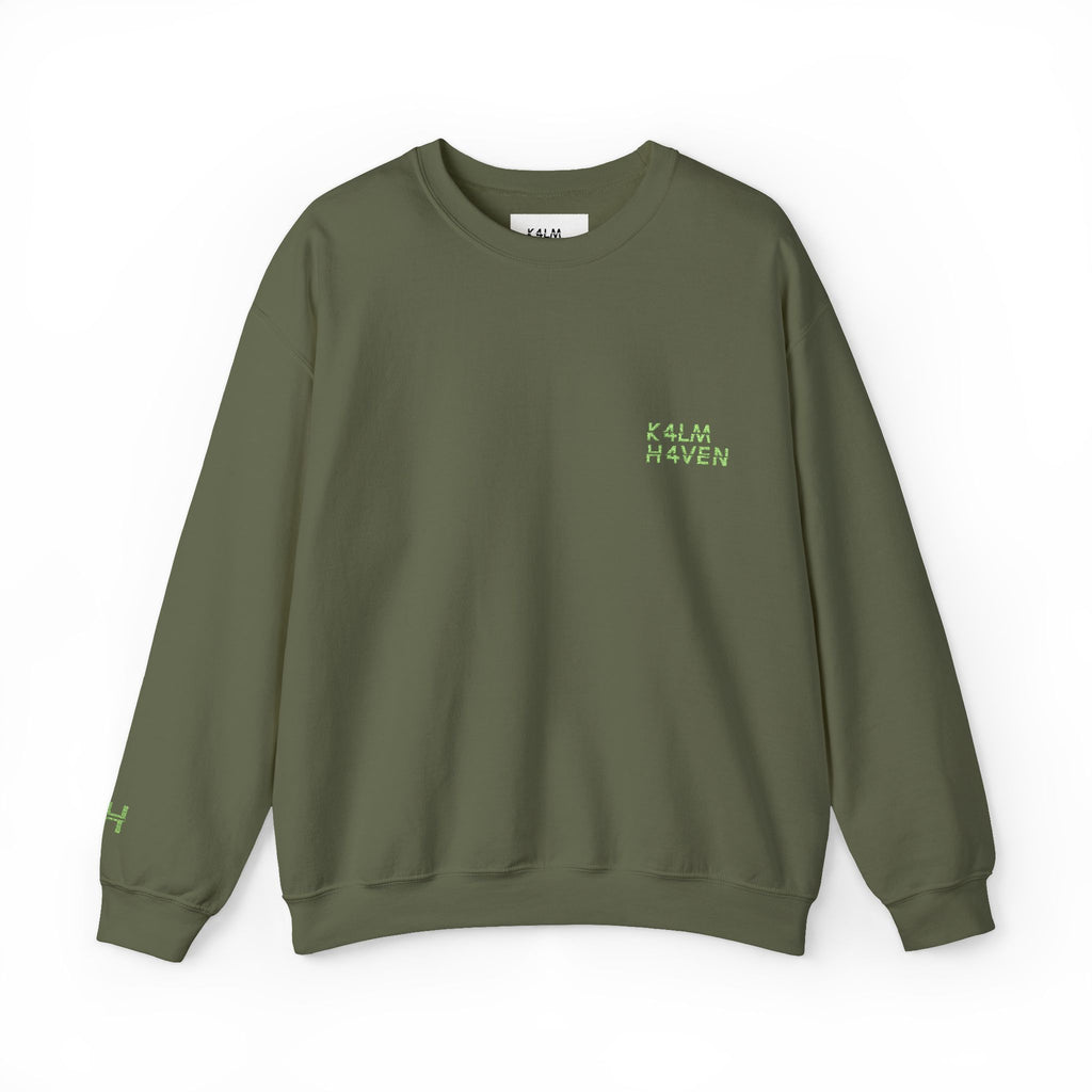 Kalm Haven Green Minimalist Crewneck Sweatshirt