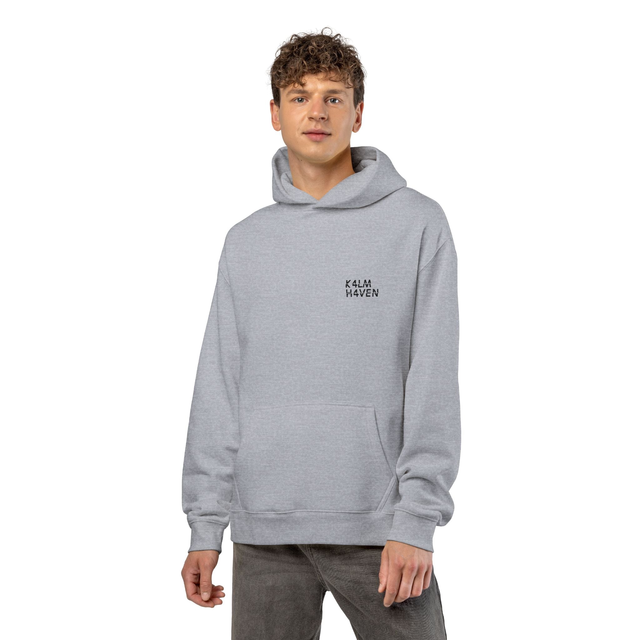 Grey Kalm Haven Hoodie — Minimalist Pullover