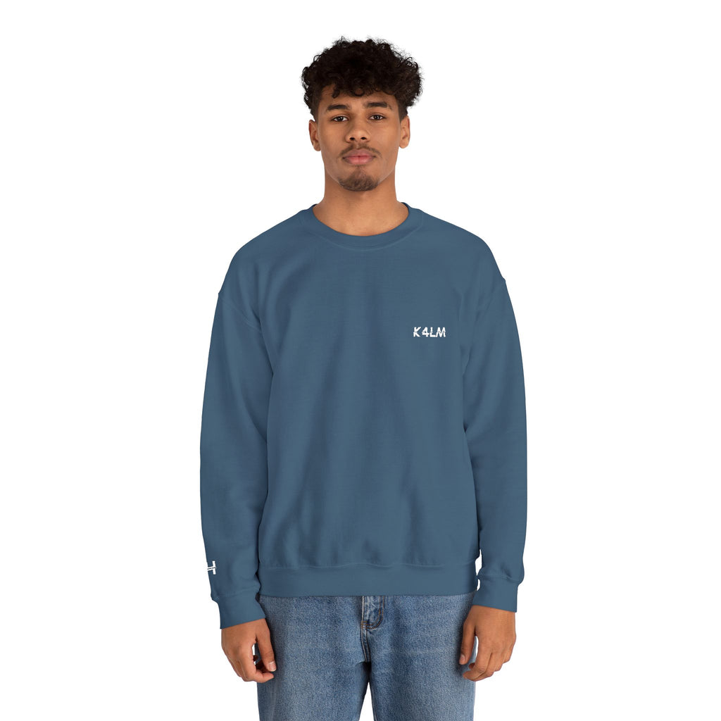 Kalm Haven Indigo Minimalist Crewneck Sweatshirt