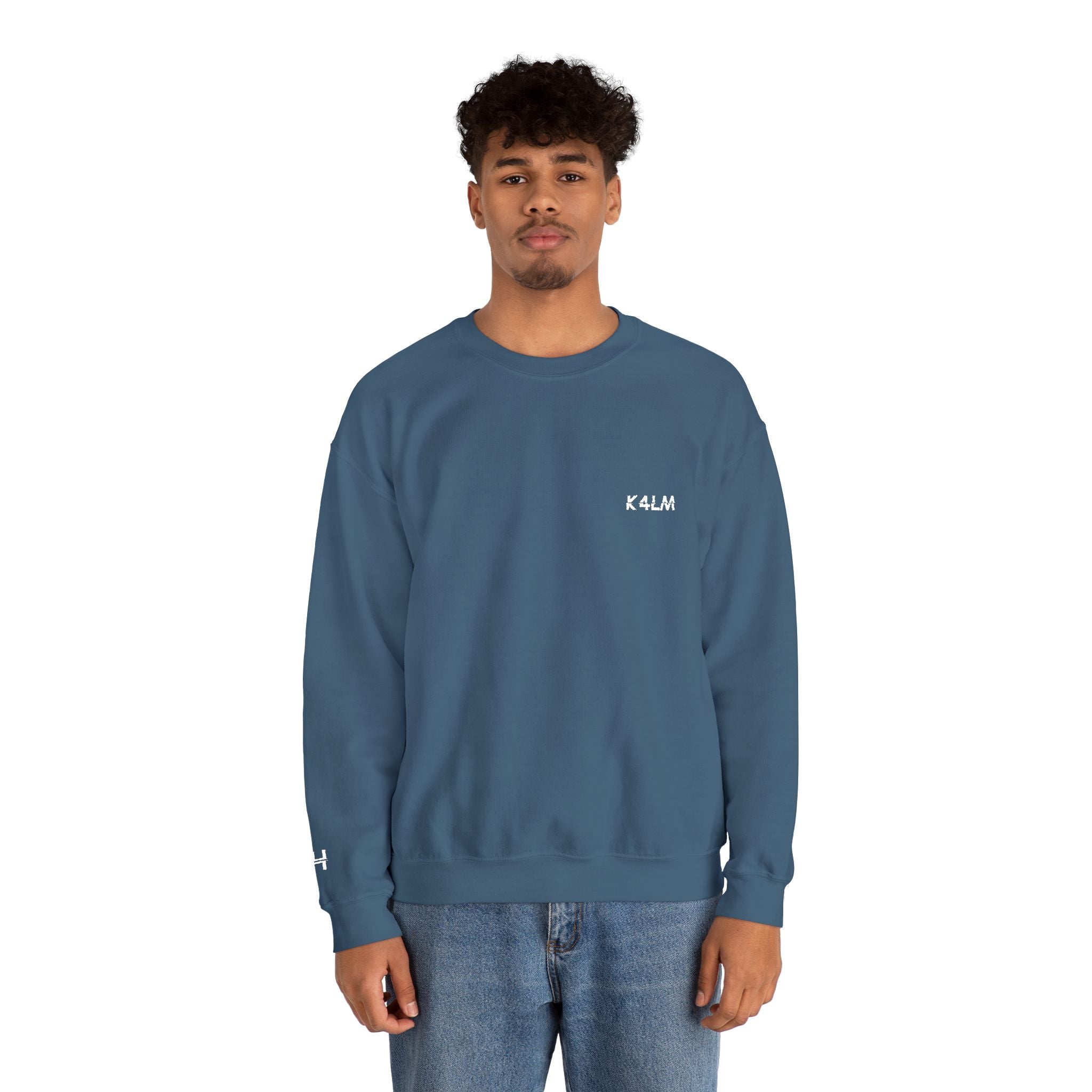 Kalm Haven Indigo Minimalist Crewneck Sweatshirt
