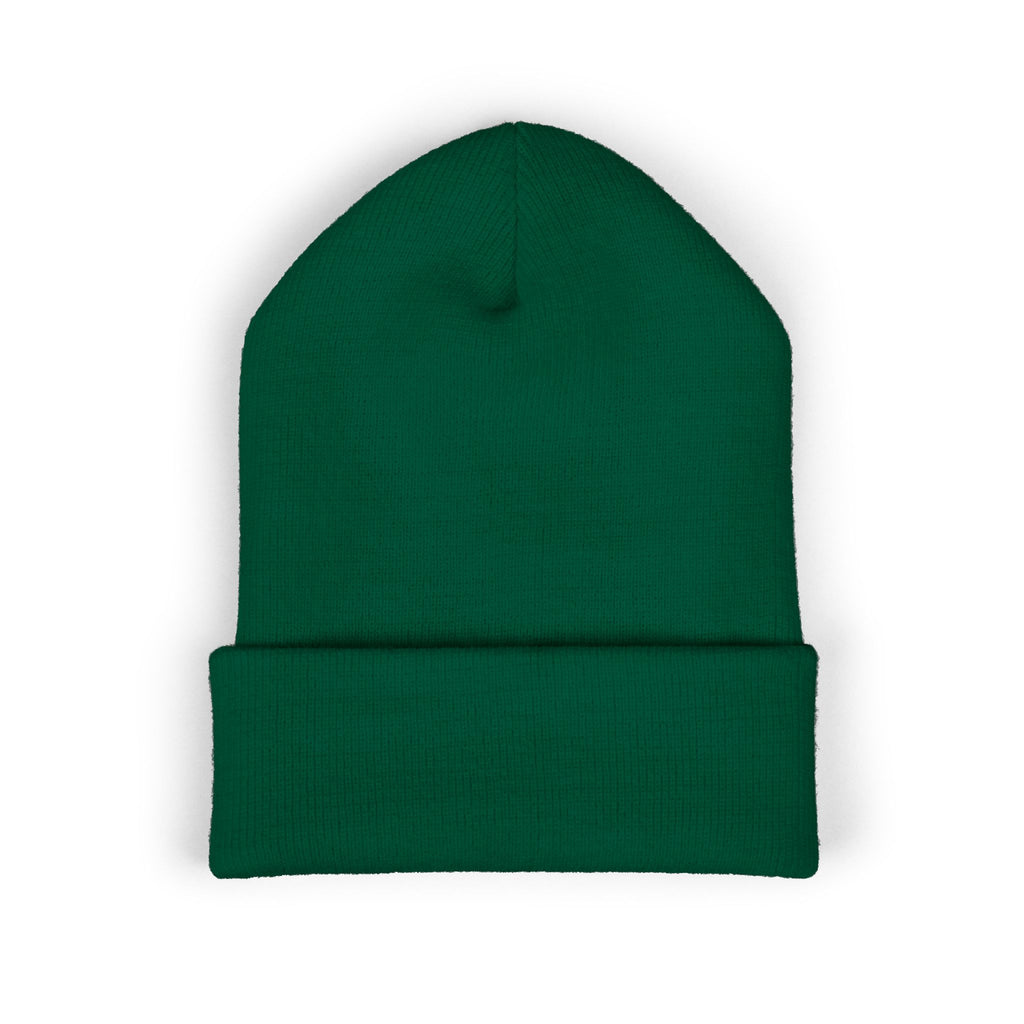 Embroidered 'K4LM H4VEN' Cuffed Beanie - Soft Spruce Green Knit Beanie