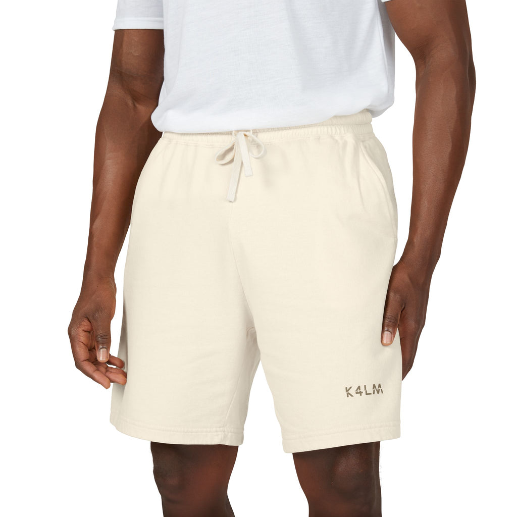 K4LM H4VEN Ivory Sweat Shorts — Garment-Dyed Relaxed Lounge Shorts