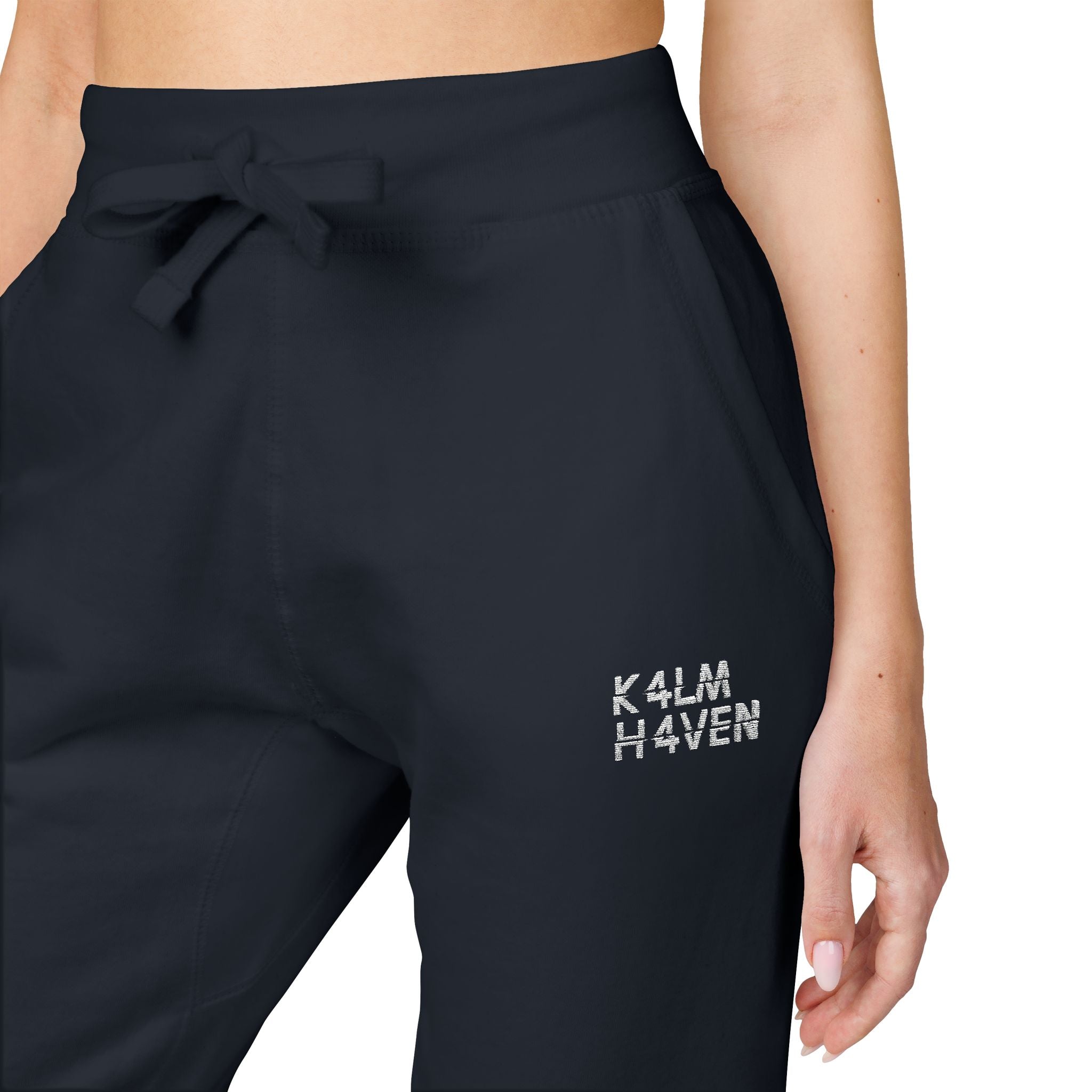 Kalm Haven Fleece Sweatpants — Cozy Casual Navy Blue Sweats