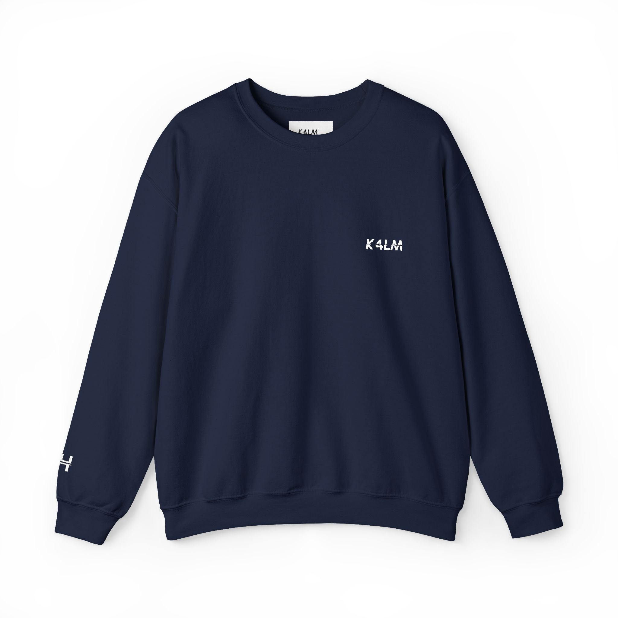 Kalm Haven Navy Blue Minimalist Crewneck Sweatshirt