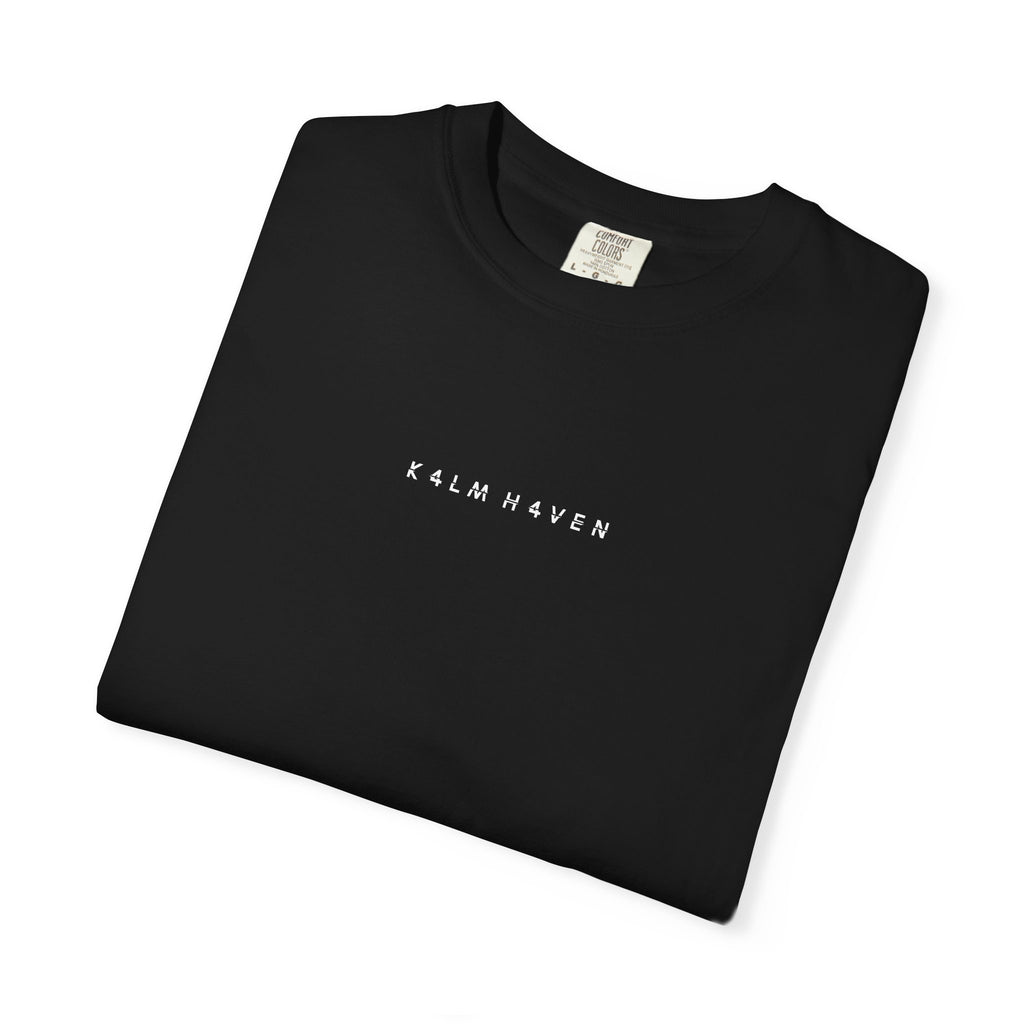Black K4LM H4VEN T-Shirt — Small Chest Script