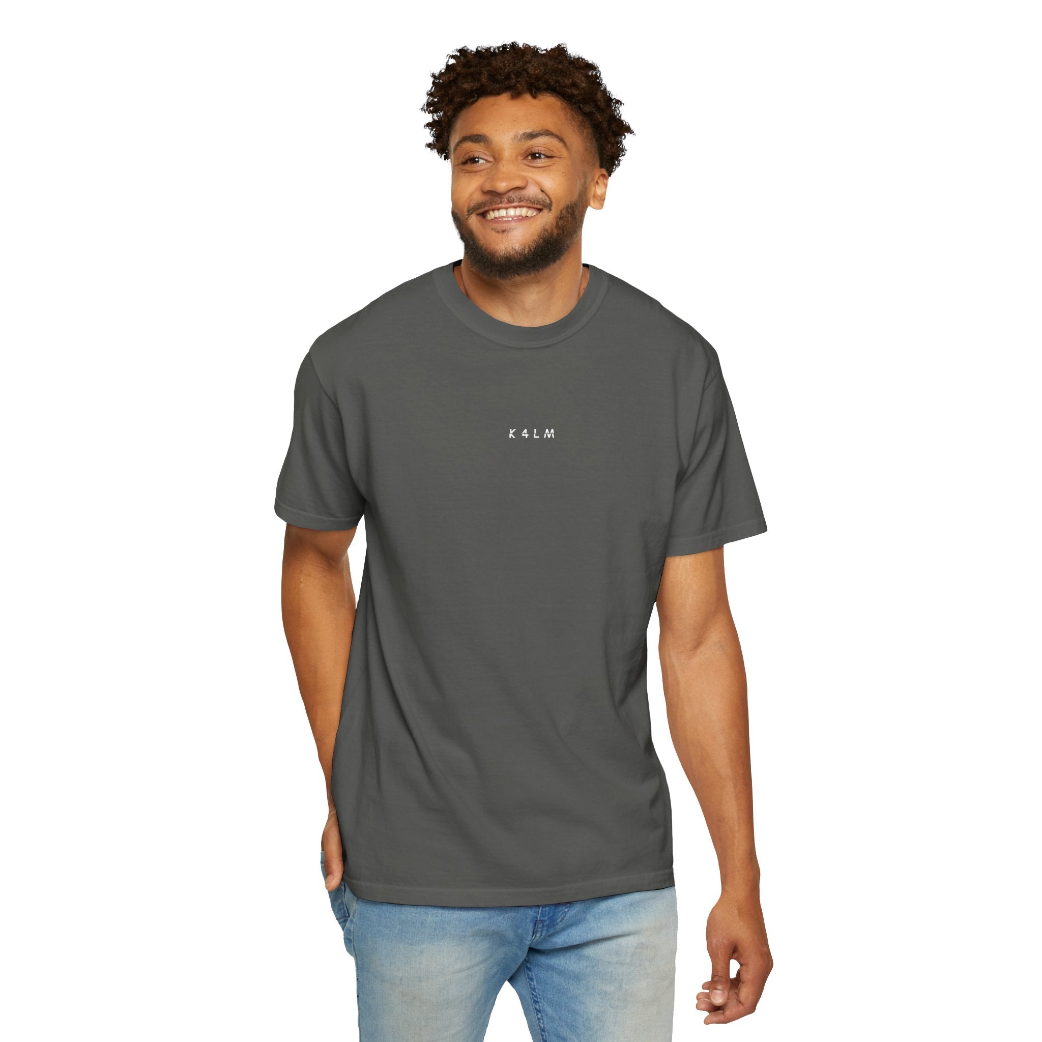Pepper Gray Designed For Quiet Minds T-Shirt — Small Chest Script