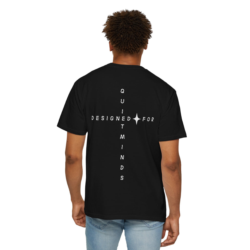 Designed For Quiet Minds T-Shirt — Small Chest Script