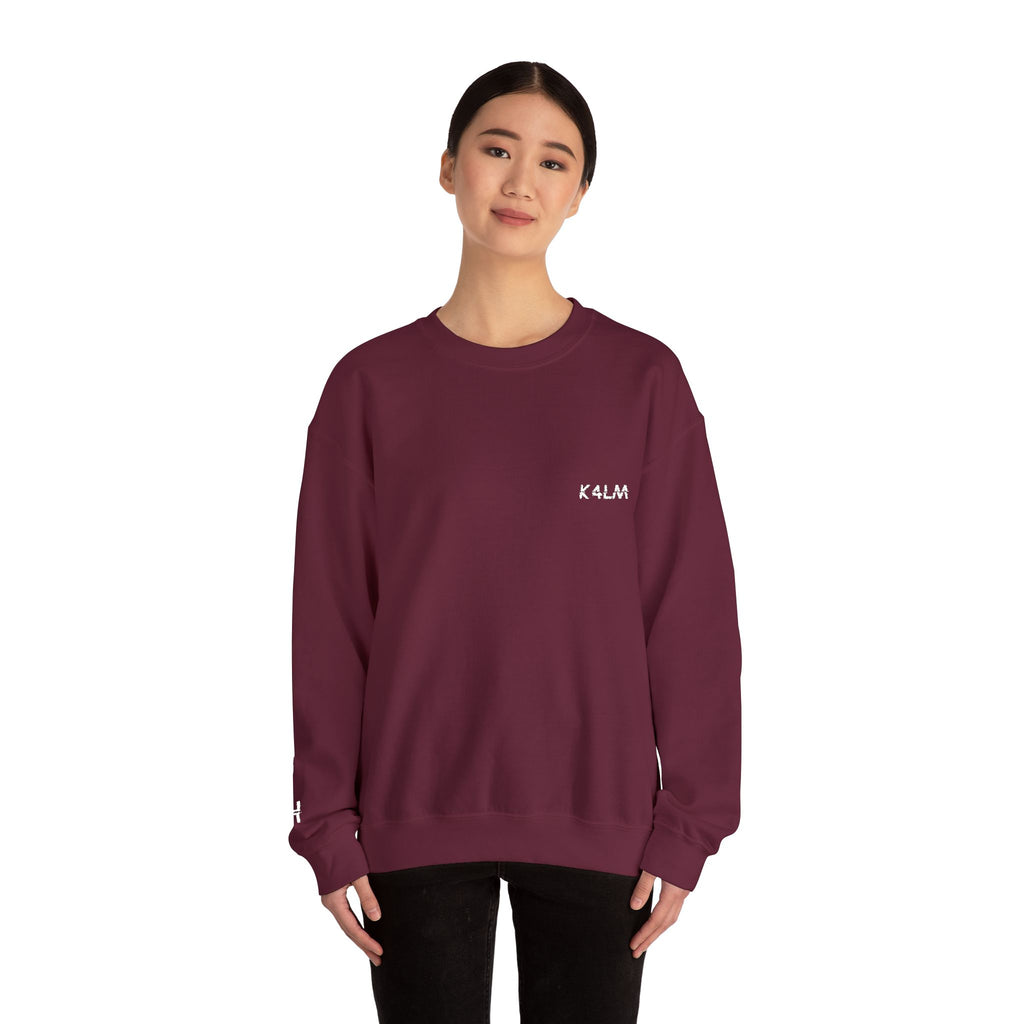 Kalm Haven Maroon Minimalist Crewneck Sweatshirt