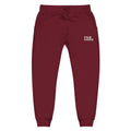 Embroidered 'Kalm Haven' Fleece Sweatpants — Cozy Casual Maroon Sweats